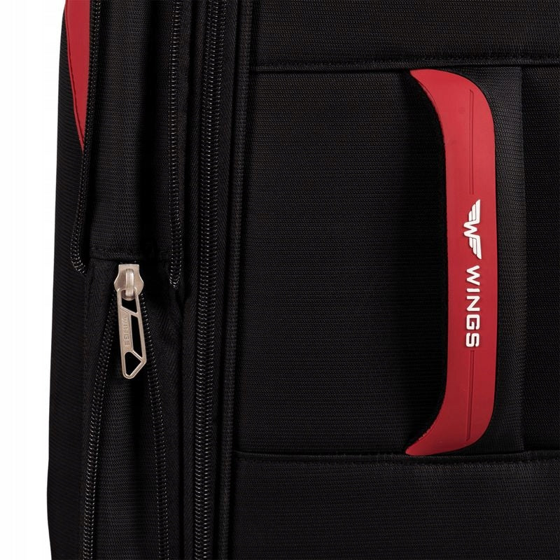 SUITCASE WINGS CABIN DIPPER SOFT EXPANDABLE 20" 42L BLACK Depth (shorter edge) 22 cm