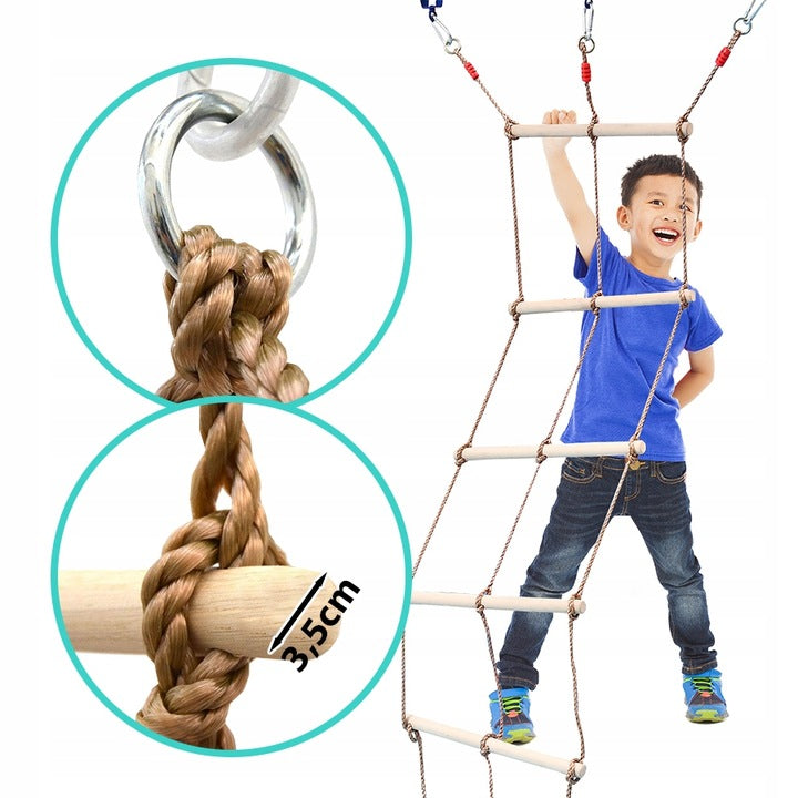 SUN - LADDER NET - MONKEY GROVE - FOR SQUARE TOYS FOR CHILDREN - 560x1900 Dominant material wood
