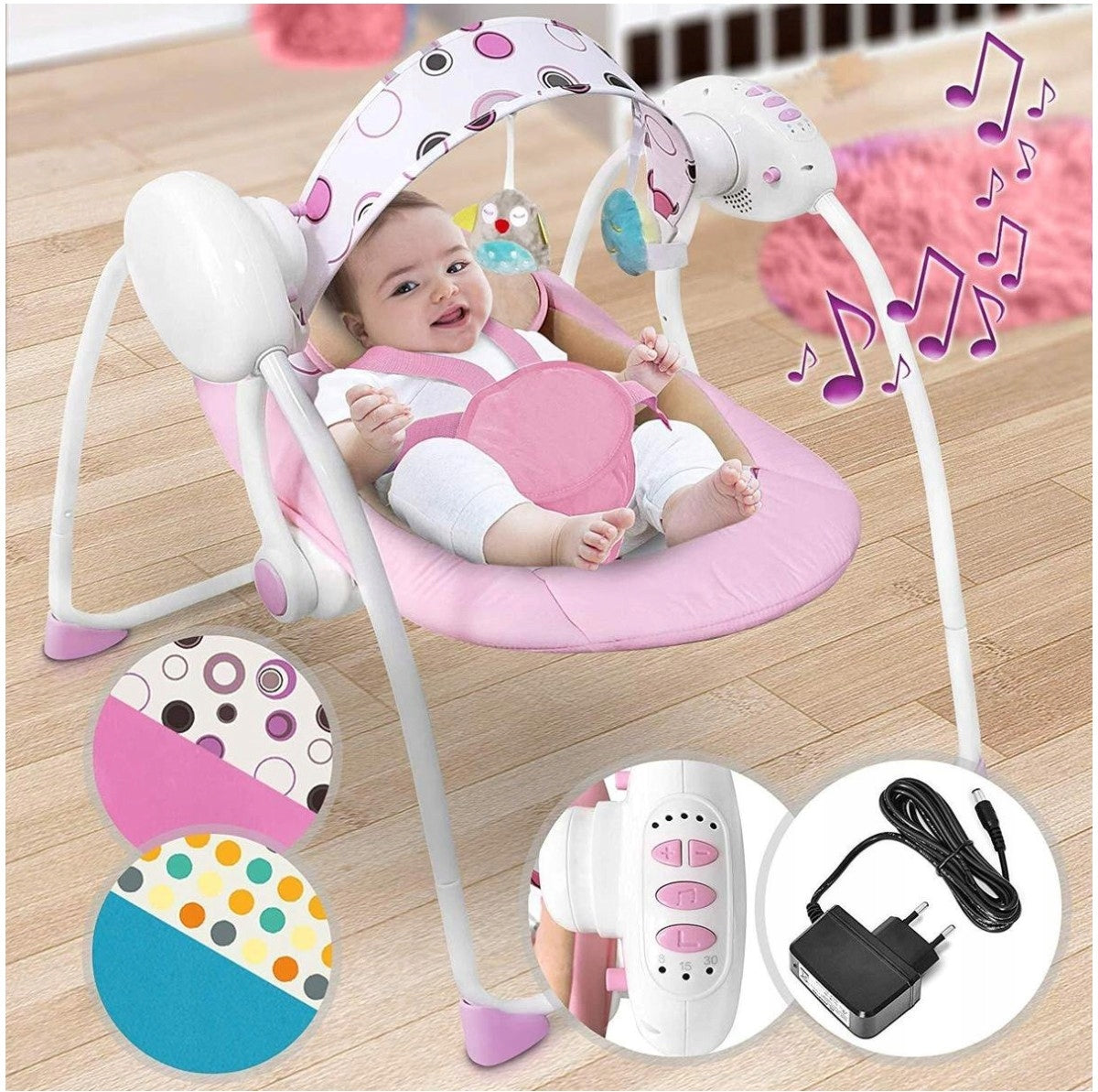 SUN LOUNGER BABY ROCKER PINK WITH SOUND ROCKING FUNCTION Manufacturer code Bwppe002a0rs000m
