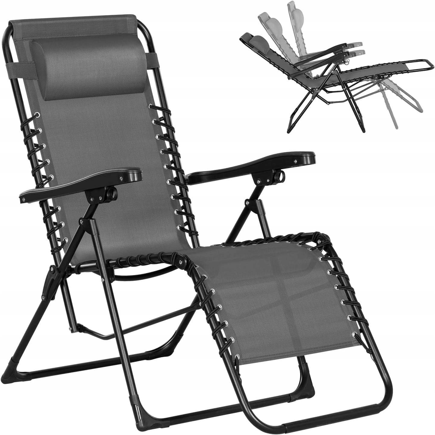 SUN LOUNGER BEACH CHAIR FOLDING ZERO GRAVITY FOR SWIMMING POOL TERRACE BALCONY