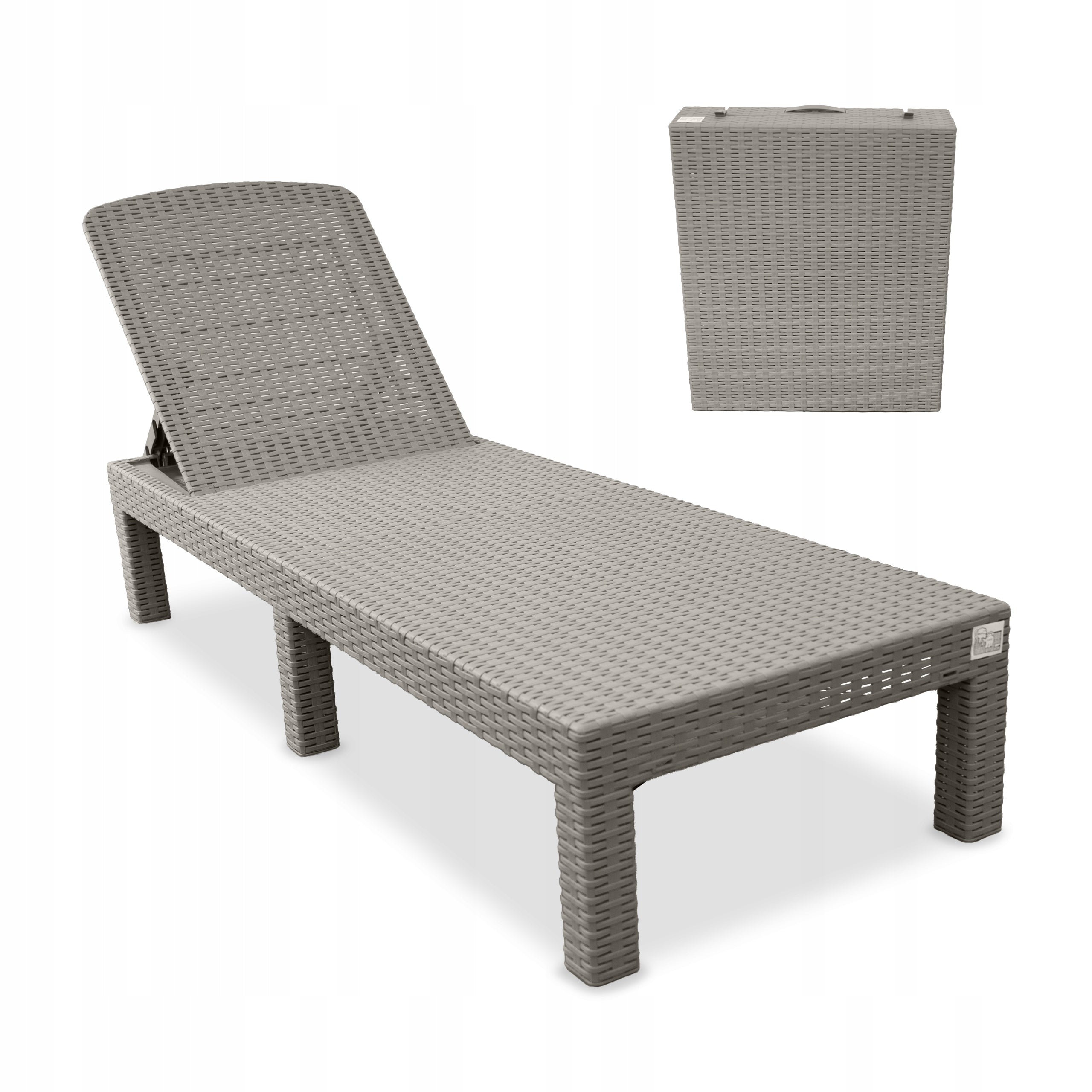 SUN LOUNGER BEACH POOL CHAIR ADJUSTABLE FOLDING TAUPE SUITCASE Manufacturer code Meb000113