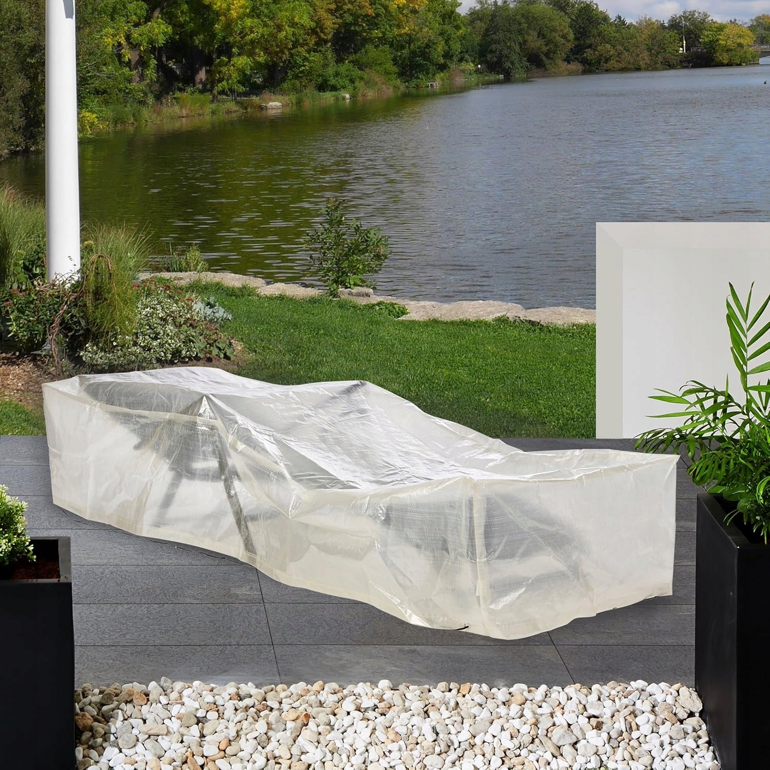 SUN LOUNGER COVER Garden Chair Transparent 210 x 75 x 40 cm Manufacturer code POKROWIEC na LEŻAK Ogrodowy 210 x 75 x 40 cm