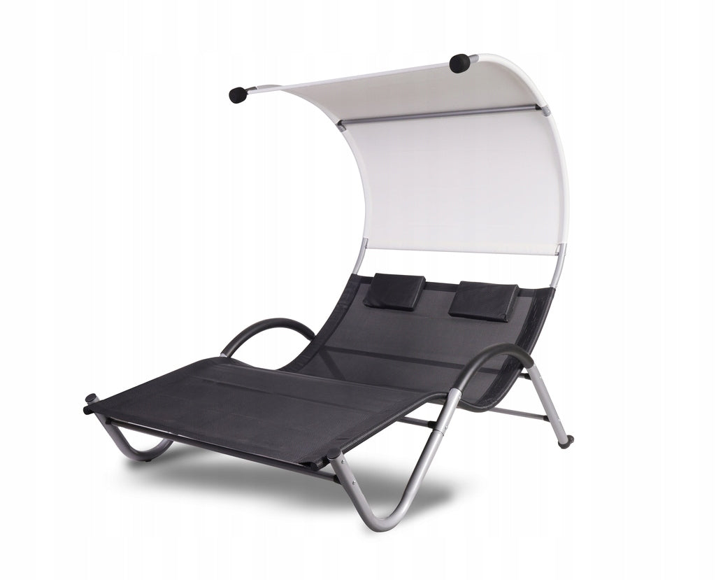 SUN LOUNGER DOUBLE GARDEN FIELD BED WITH VISOR EAN (GTIN) 5904041312069
