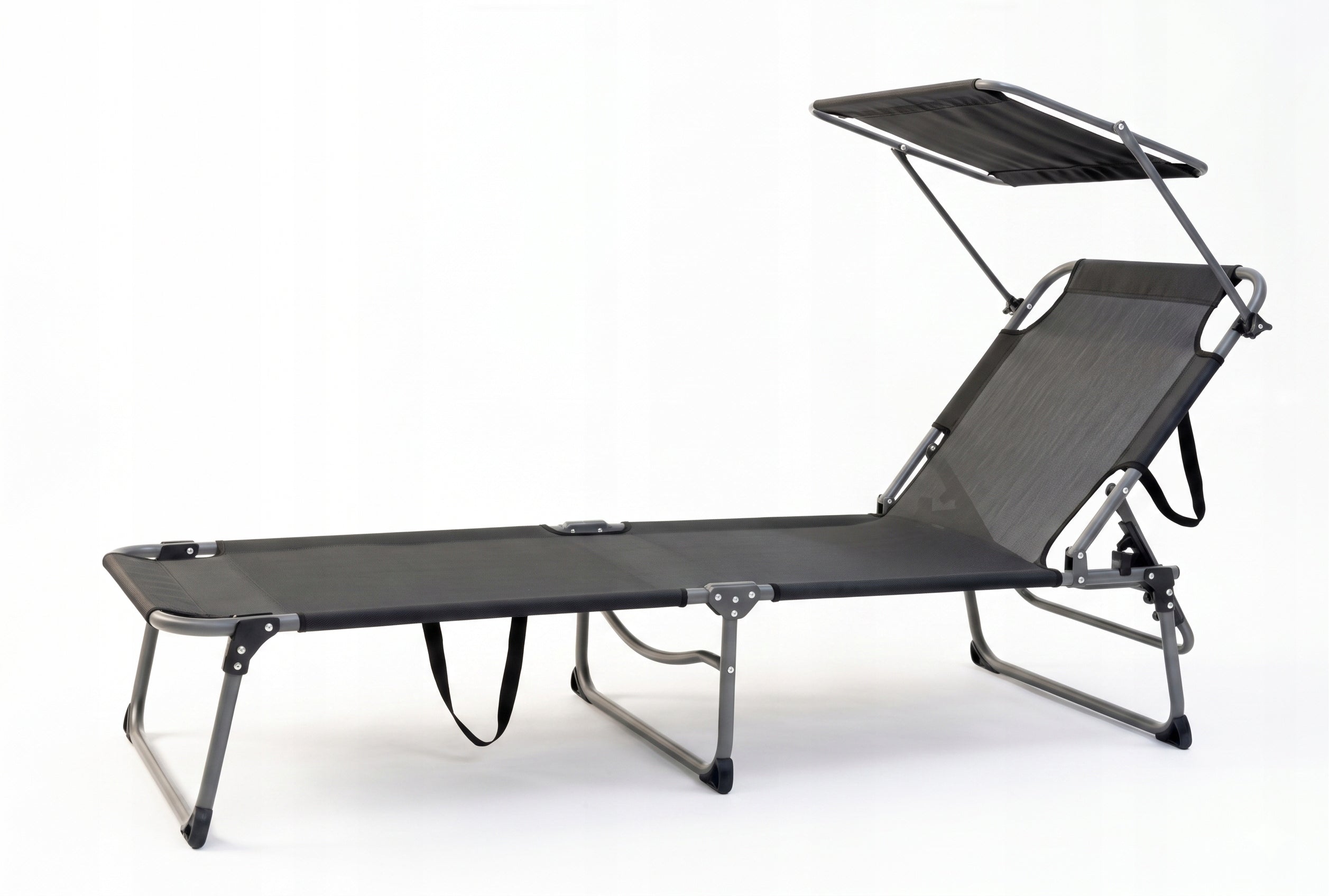 SUN LOUNGER FOLDING WITH VISOR GARDEN CHAIR BEACH CAMPING CHAIR 120KG Frame material steel