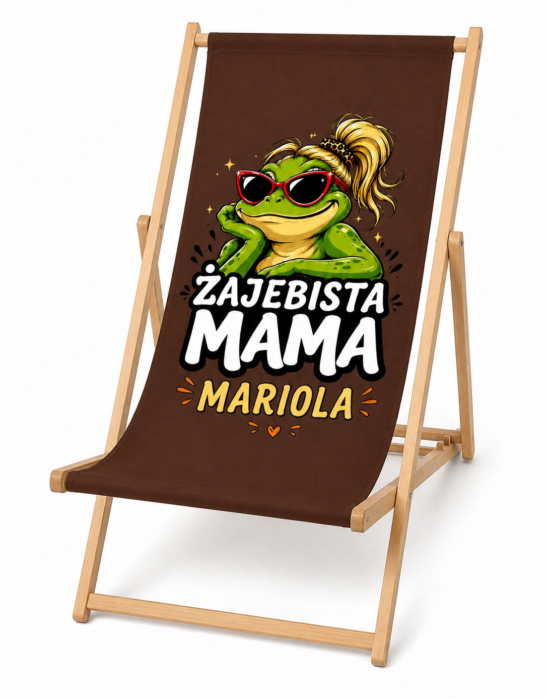 SUN LOUNGER FOR MOM WOODEN FROG MOM MOTHER'S DAY GIFT Packaging status original