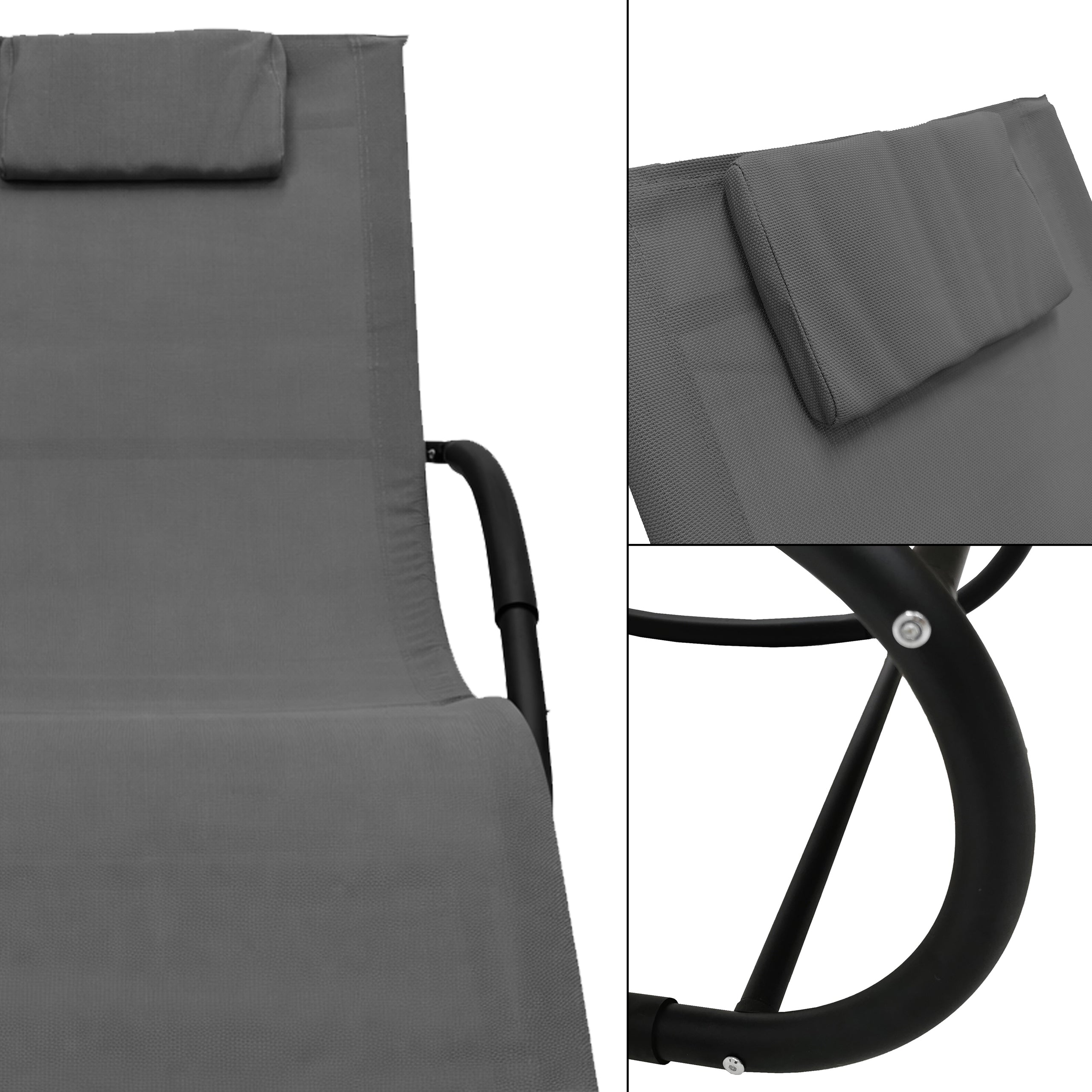 SUN LOUNGER GARDEN ROCKING CHAIR MODERN COUCH ZERO GRAVITY ROCKY GREY Brand Kontrast
