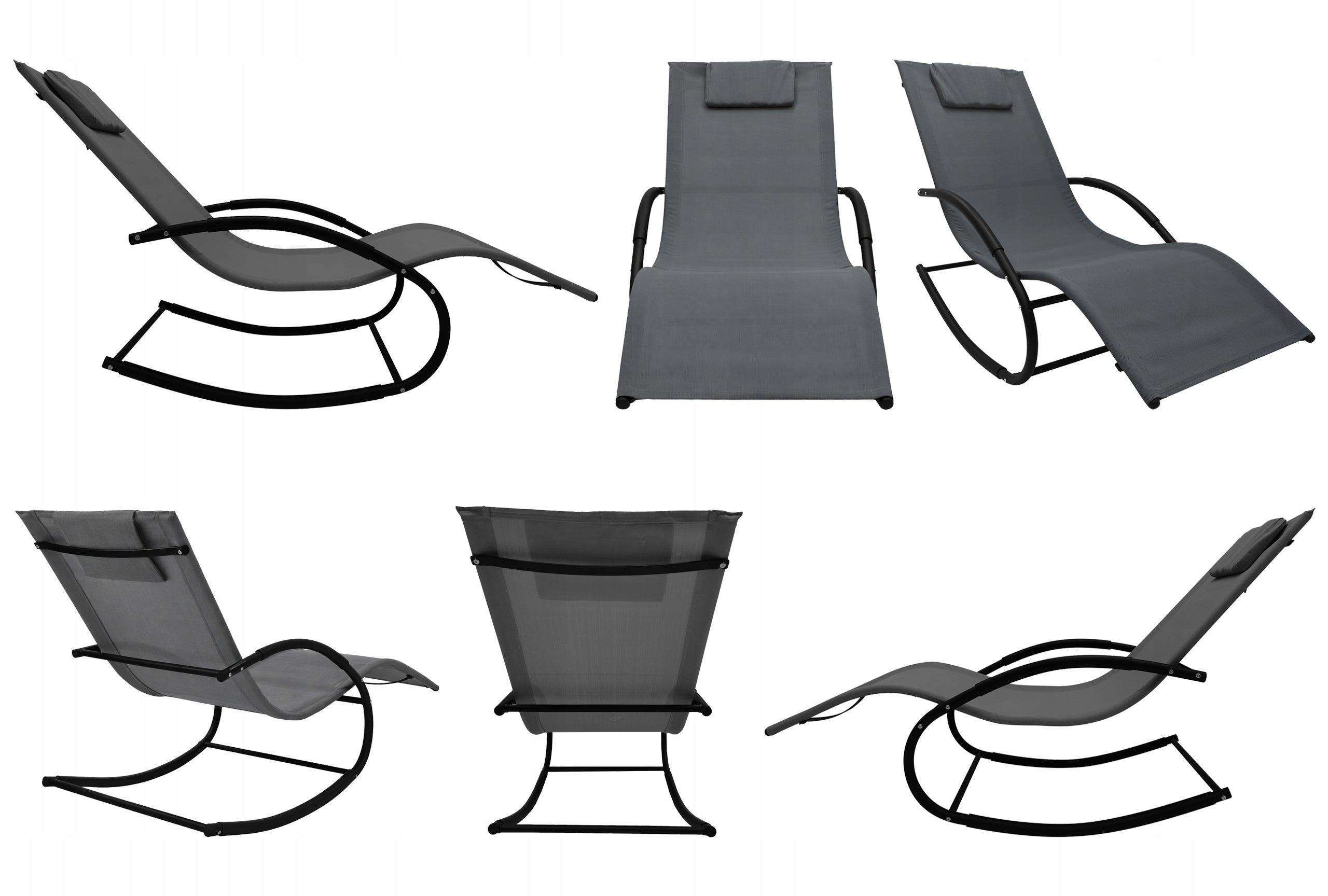 SUN LOUNGER GARDEN ROCKING CHAIR MODERN COUCH ZERO GRAVITY ROCKY GREY Manufacturer code 5.10.27511