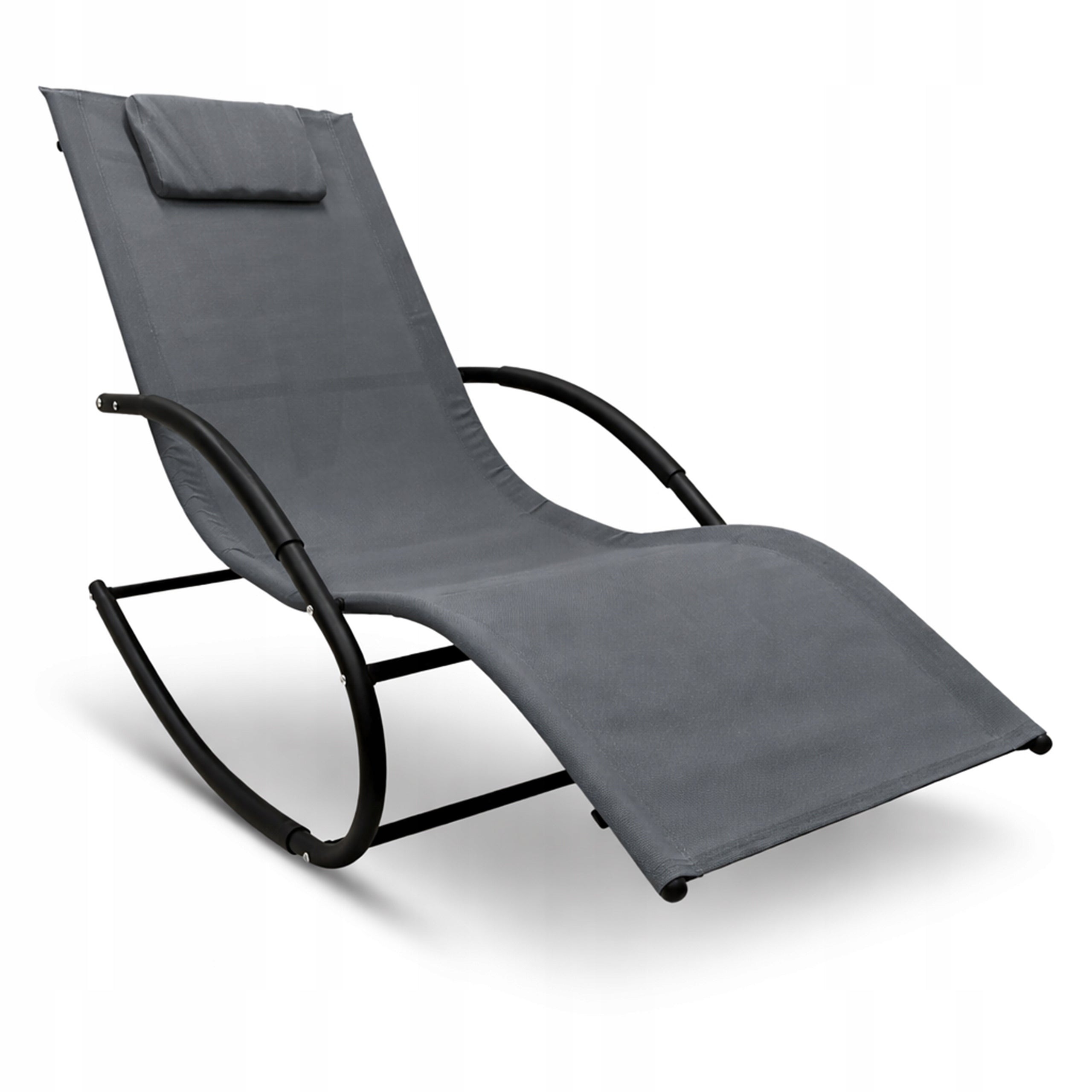 SUN LOUNGER GARDEN ROCKING CHAIR MODERN COUCH ZERO GRAVITY ROCKY GREY