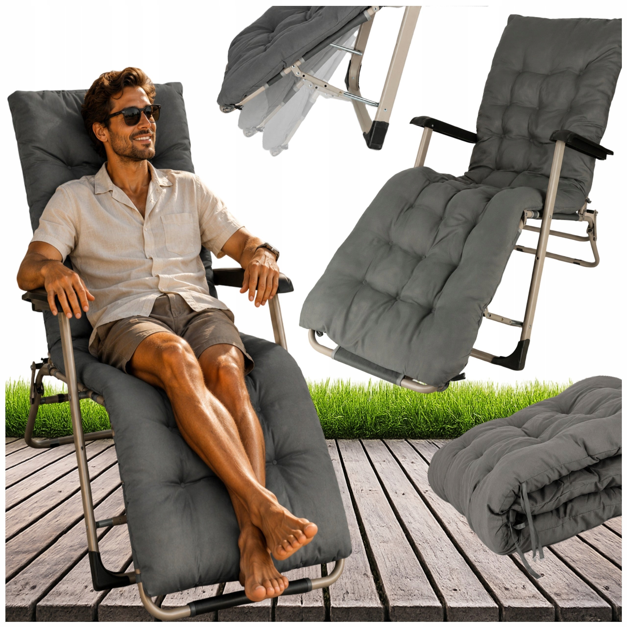SUN LOUNGER RECLINING GARDEN CHAIR ADJUSTABLE SEATING CHAIR Terrace Garden
