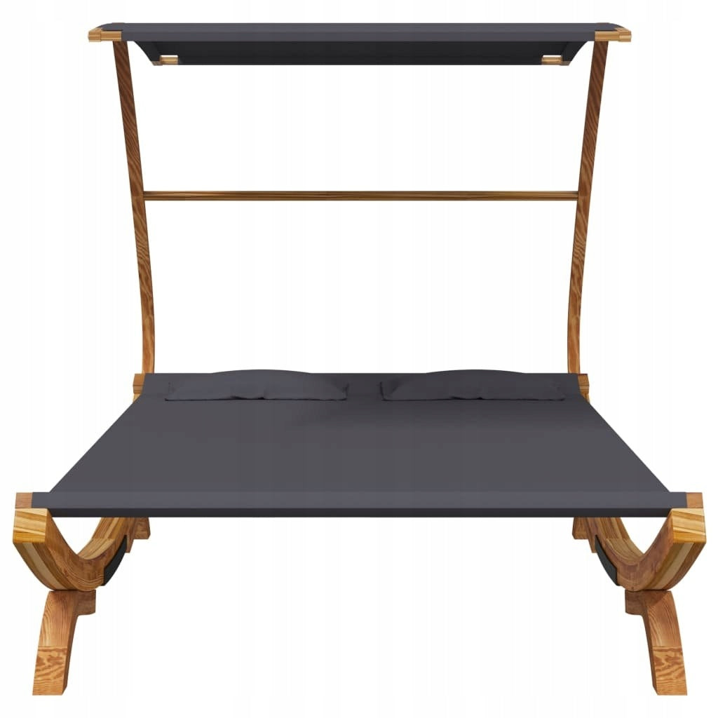 SUN LOUNGER WITH ROOF 165X203X138CM BENT ANTHRACITE WOOD Manufacturer VidaXL