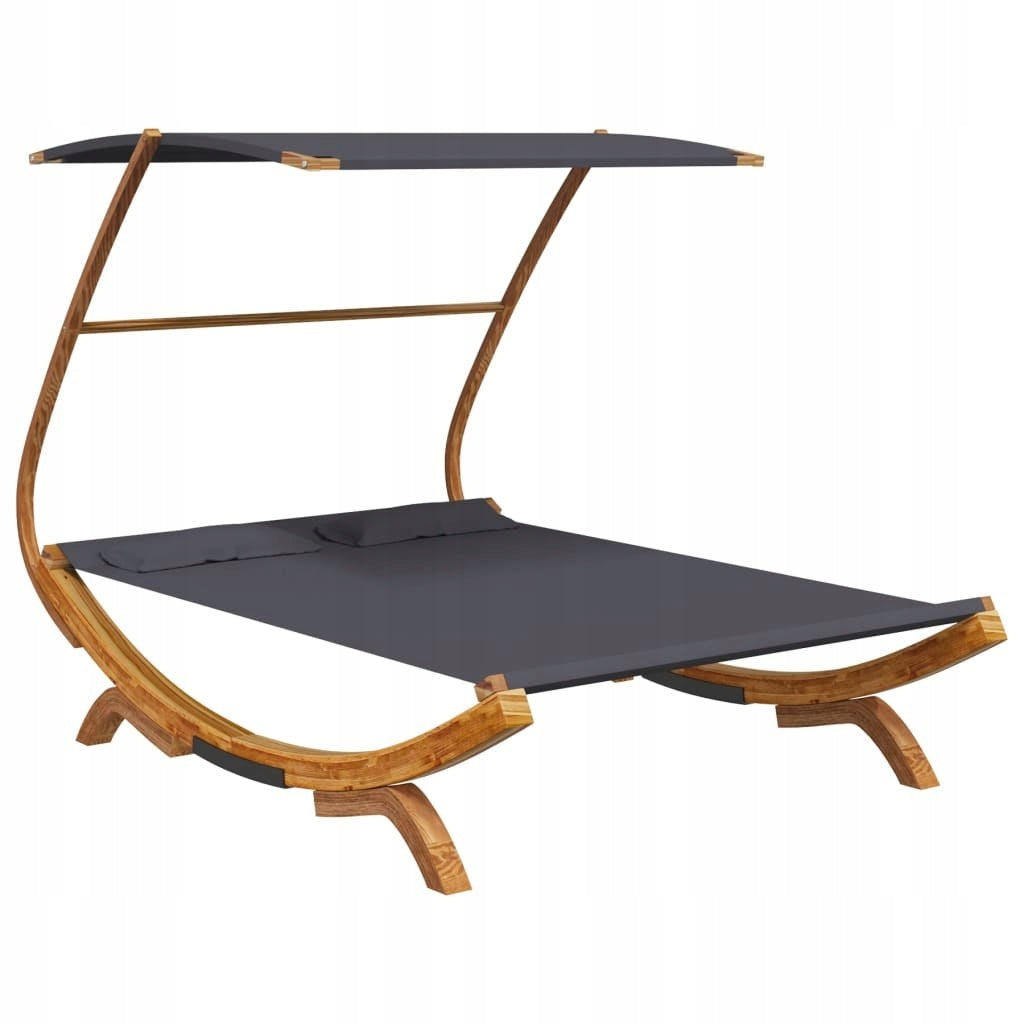 SUN LOUNGER WITH ROOF 165X203X138CM BENT ANTHRACITE WOOD