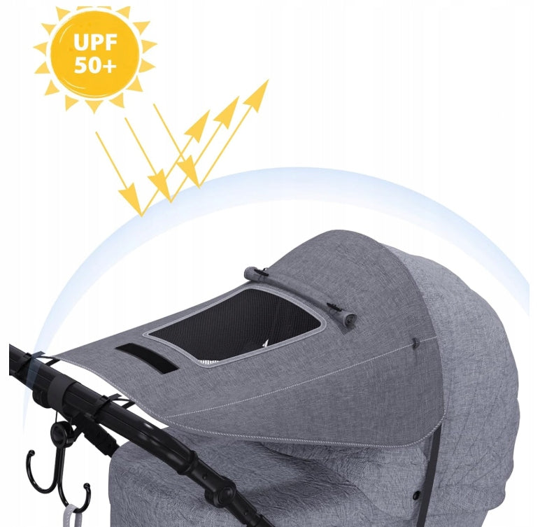 SUN SAIL FOR BABY STROLLER GREY SUN PROTECTION Dedicated model Uniwersalny
