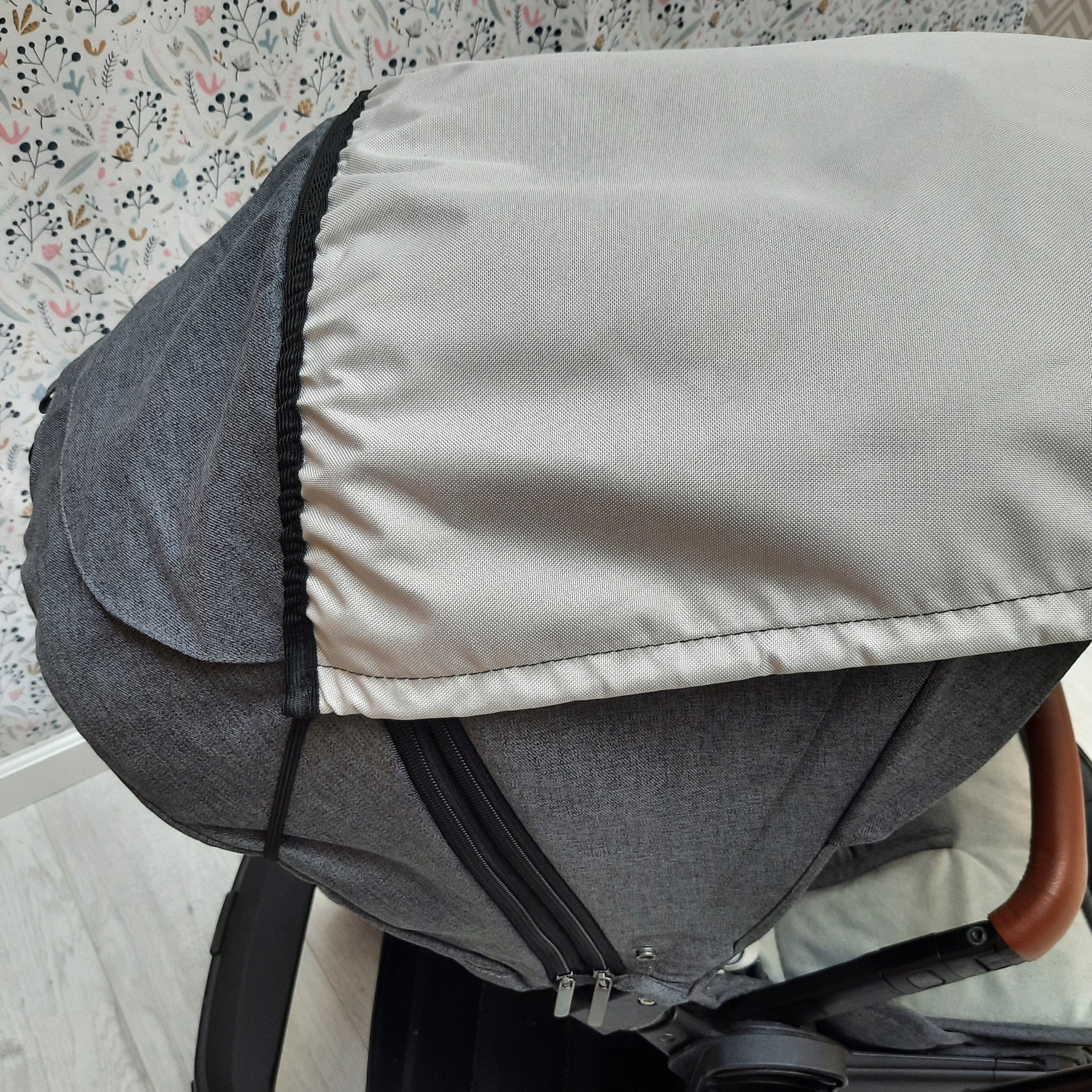 SUN VISOR FOR STROLLER UMBRELLA WATERPROOF COVER SILVER Brand no brand