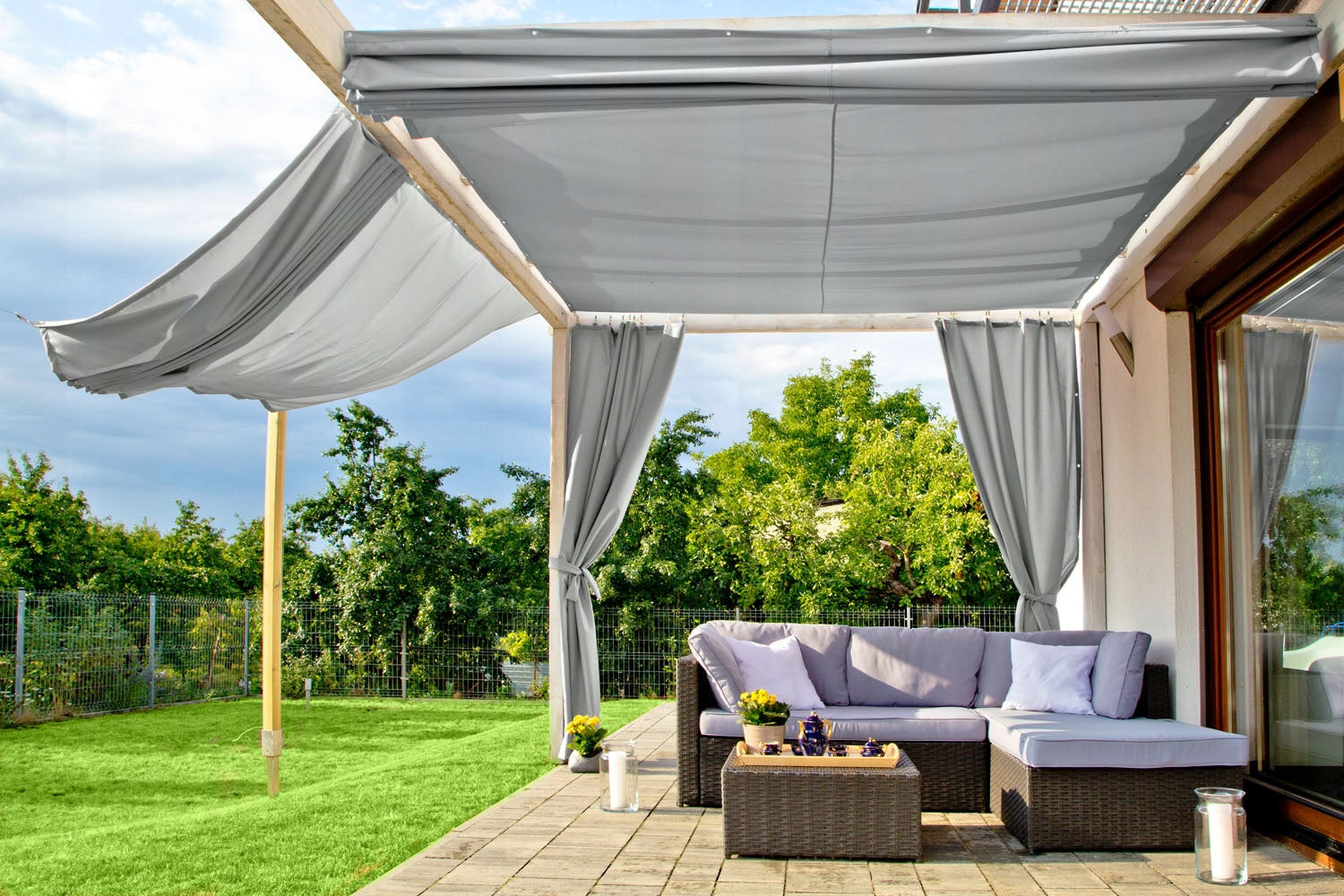 SUNGARDEN SAIL EXTENDABLE 4x3m Grey