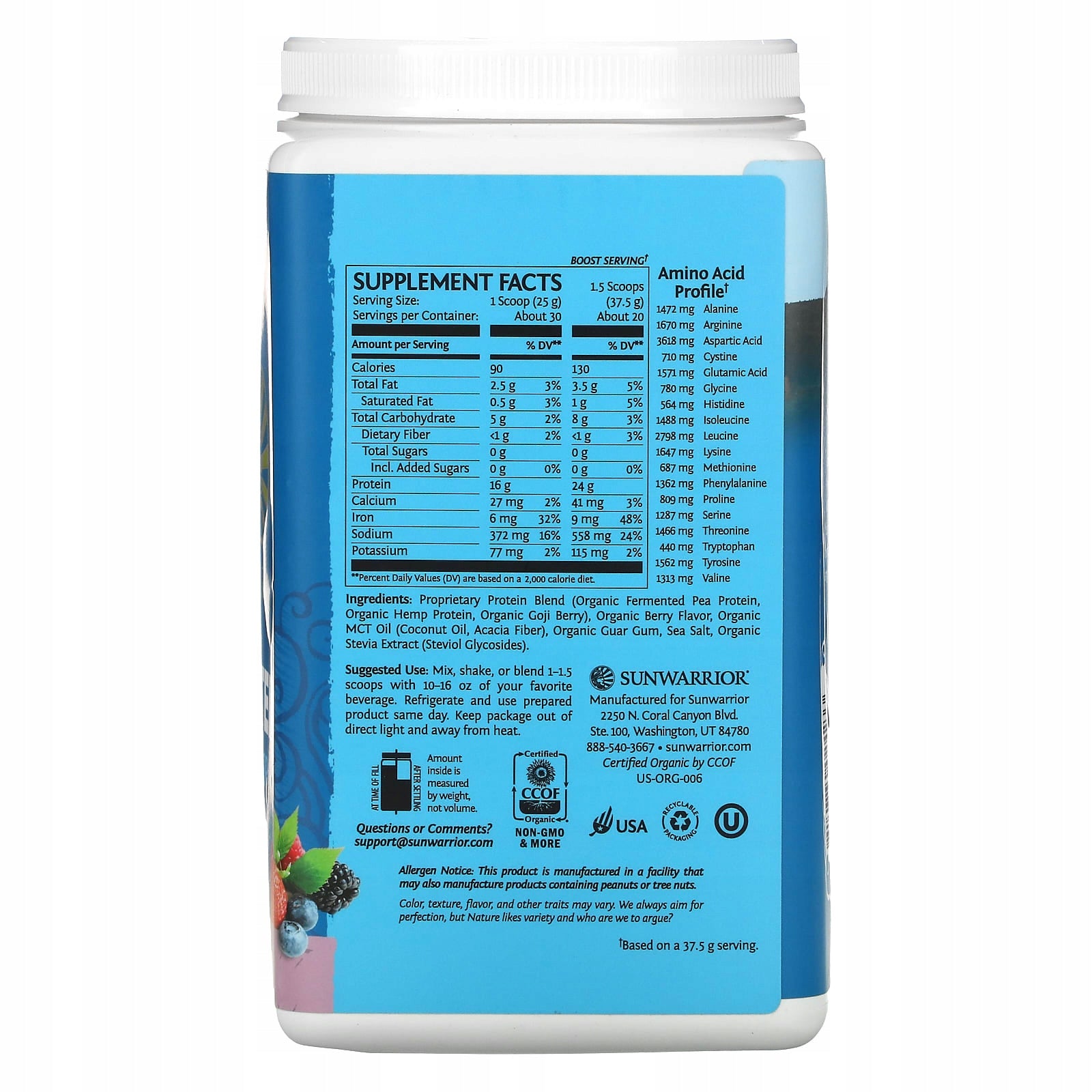 SUNWARRIOR WARRIOR BLEND 750G BERRY Manufacturer code 814784024233