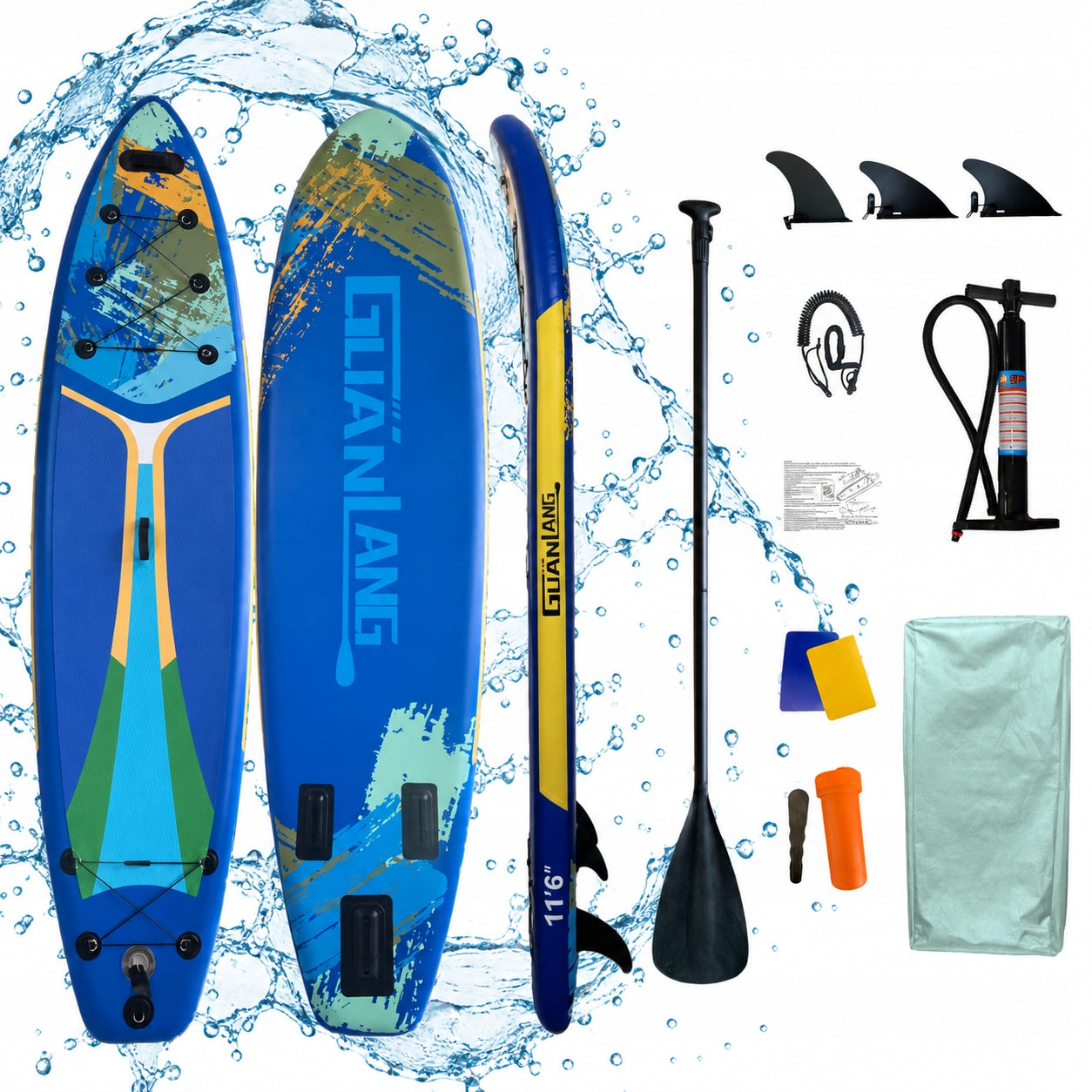 SUP Blue Drive BOARD 350cm 11,6” pumped PADDLE BOARD +ACCESSORIES Stable