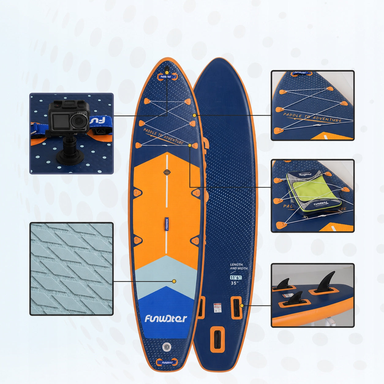 SUP Board for Swimming PUMPED STAND UP PADDLE with Seat 350cm 200kg Manufacturer code 0679065485901