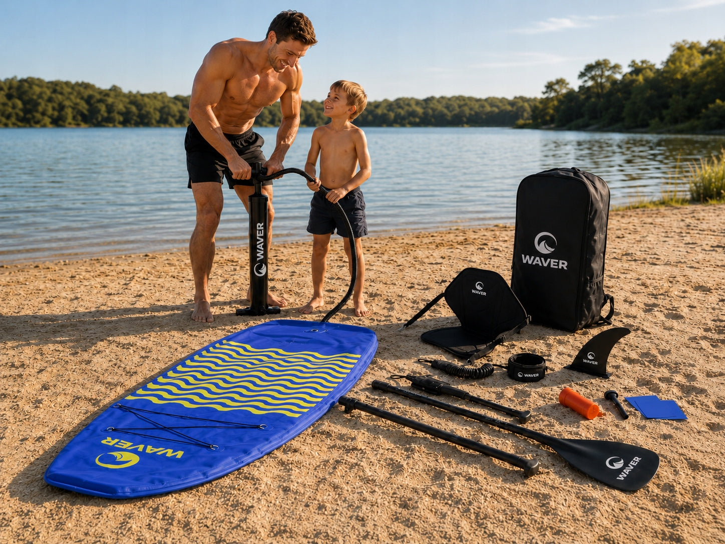 SUP PRO Stand Up Paddle Board Pumped 11,6 350cm Set With Paddle Holiday Brand no brand