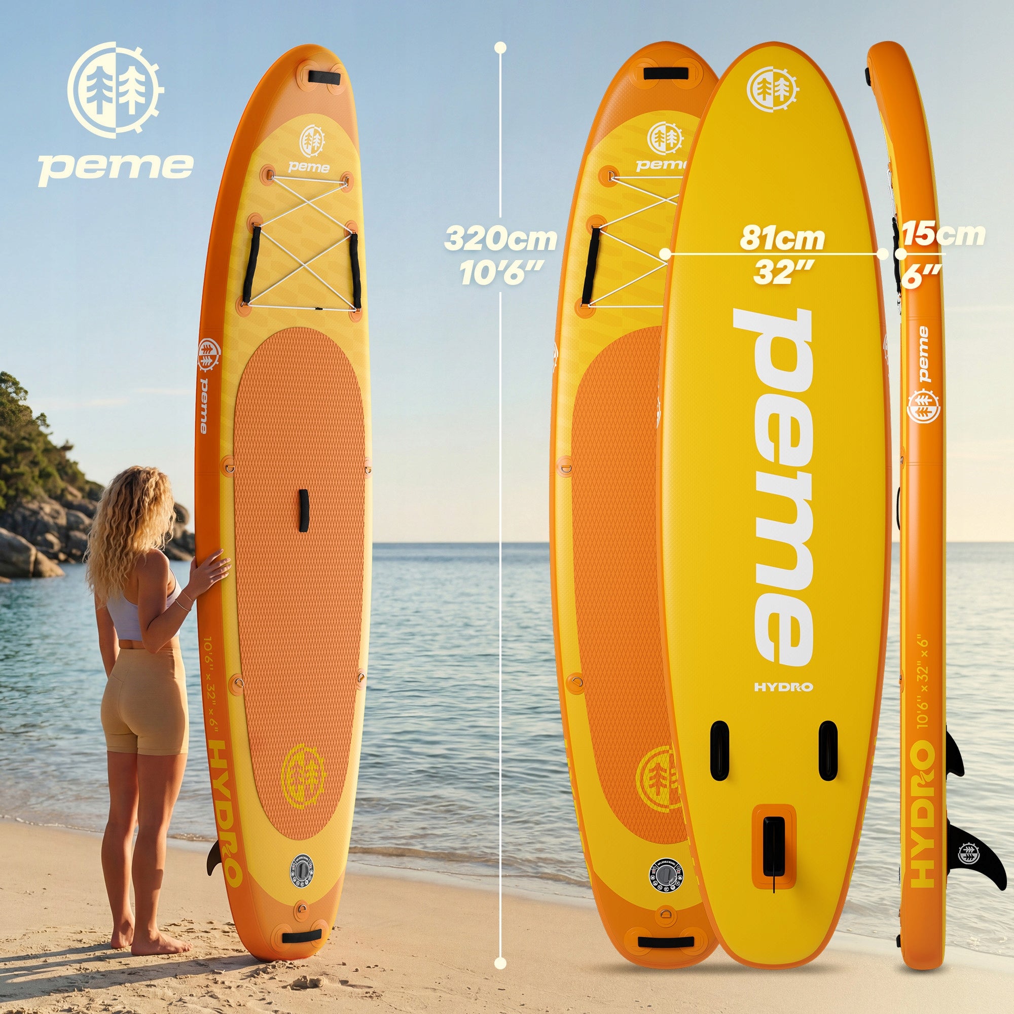 SUP Pumped Board For Swimming Inflatable 320 SET PADDLE Hydro Peme Packaging status original