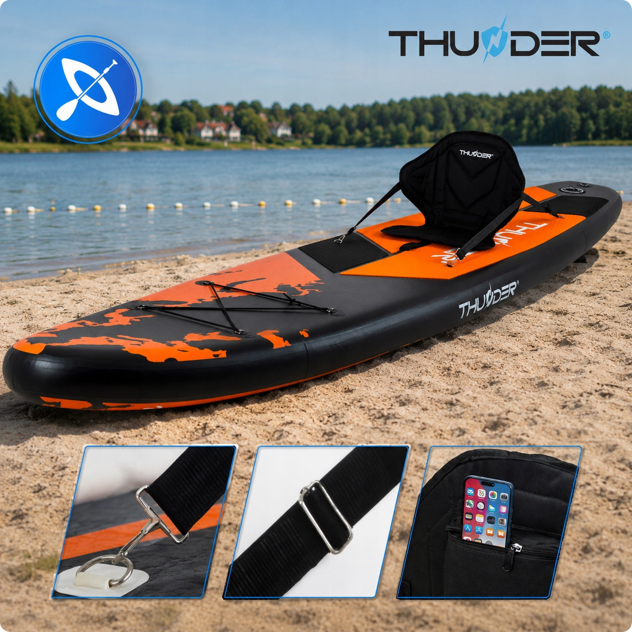 SUP board 365CM stand up paddle board with seat Thunder board Product weight with unit packaging 13 kg