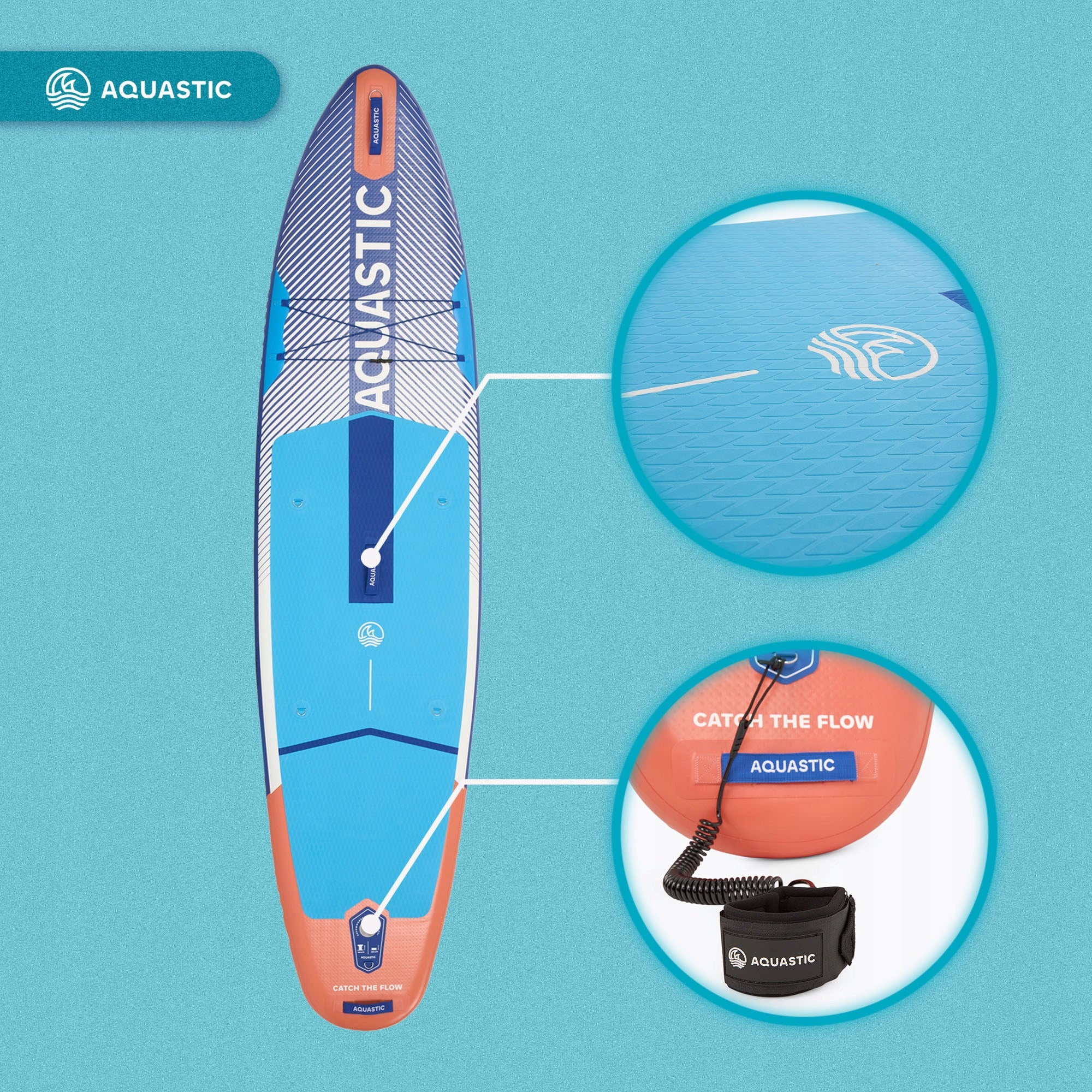 SUP board AQUASTIC Perth 10'8" allround blue 325 cm DROP STITCH LITE Gender woman