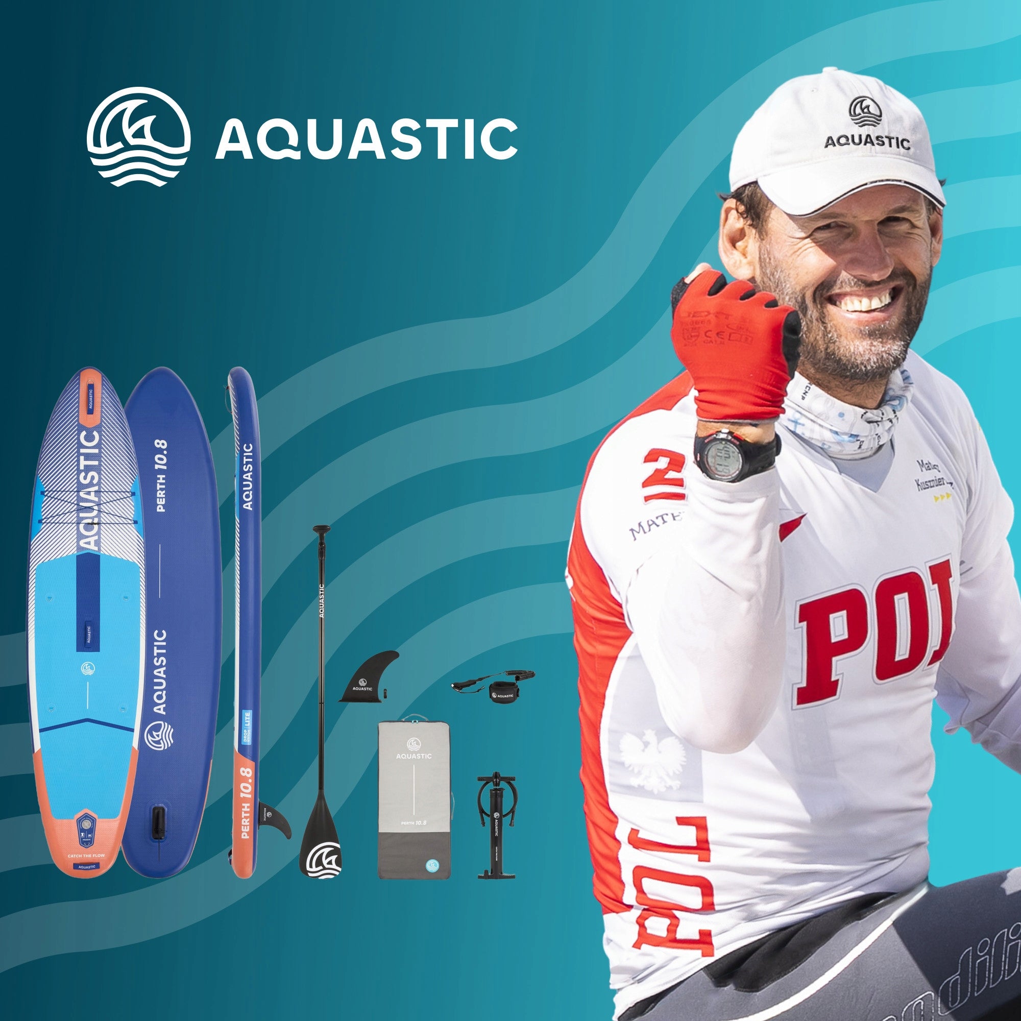 SUP board AQUASTIC Perth 10'8" allround blue 325 cm DROP STITCH LITE Manufacturer code AQS-B5I199-OR