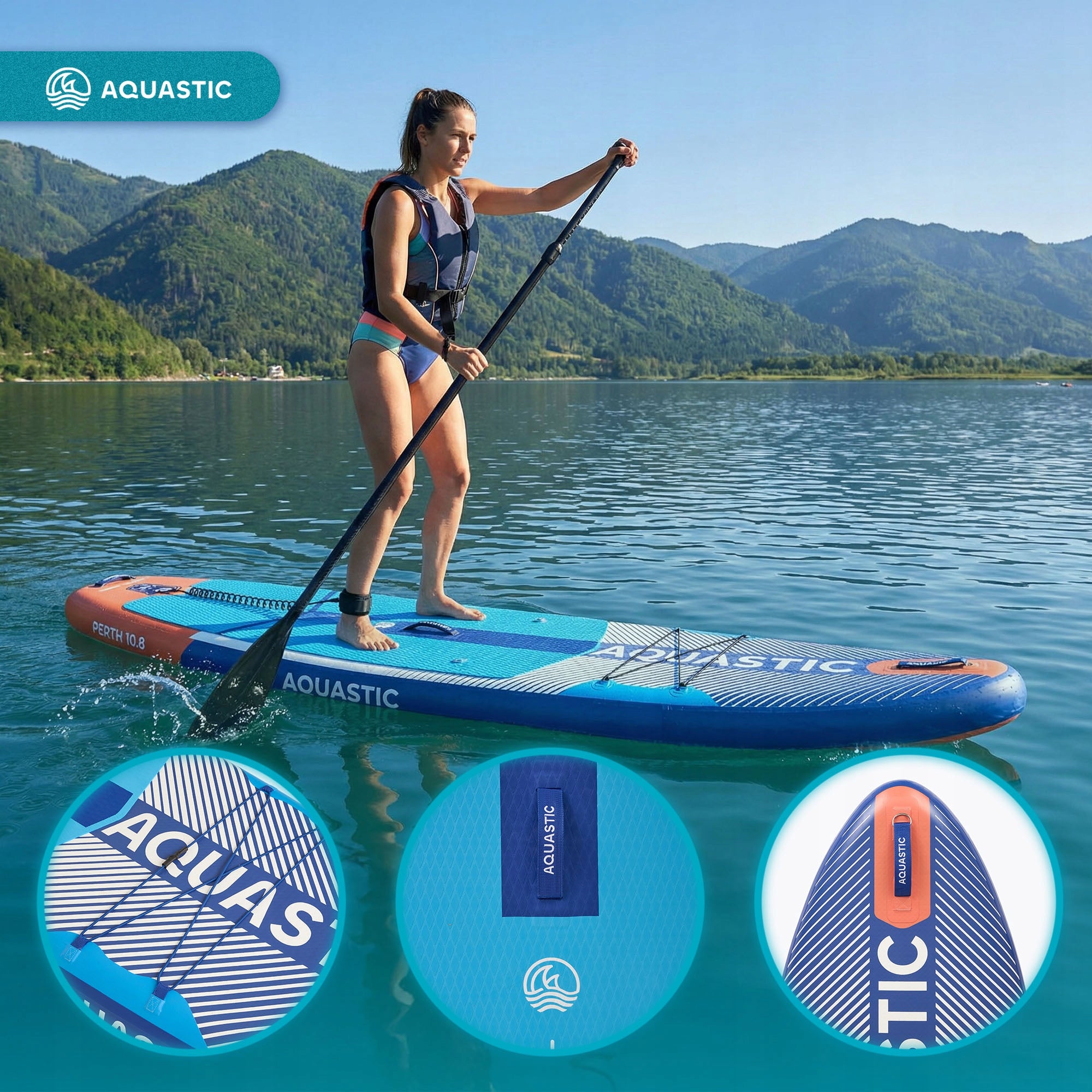 SUP board AQUASTIC Perth 10'8" allround blue 325 cm DROP STITCH LITE Model Perth 10'8