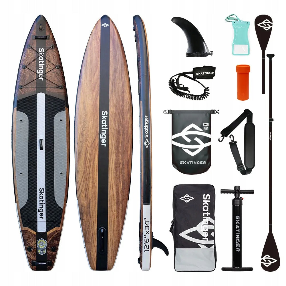 SUP board Skatinger Waverider 12'6'' 380x86x15 cm to 198 kg set with paddles