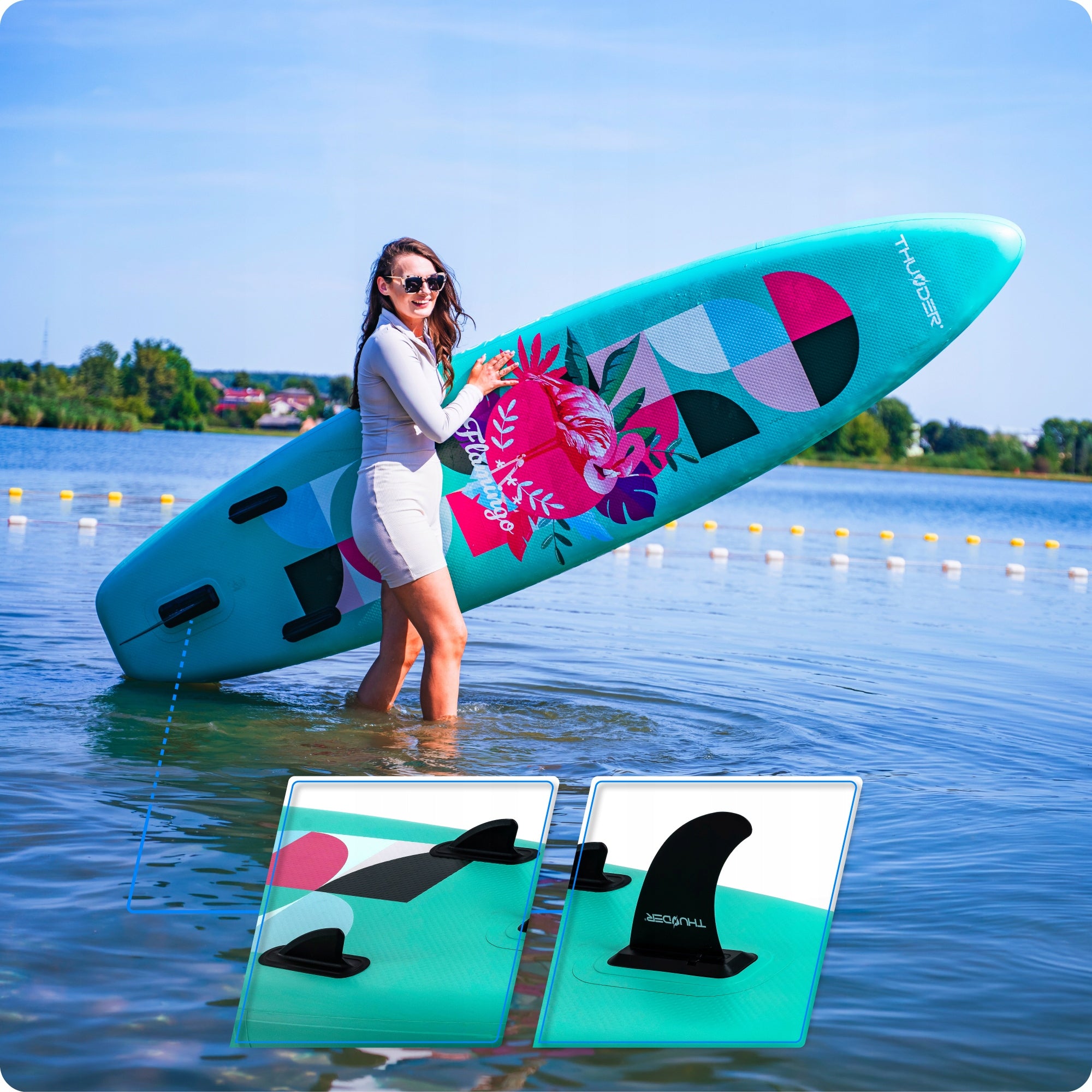 SUP board for swimming 320CM pumped with inflatable seat Thunder paddle Brand Thunder
