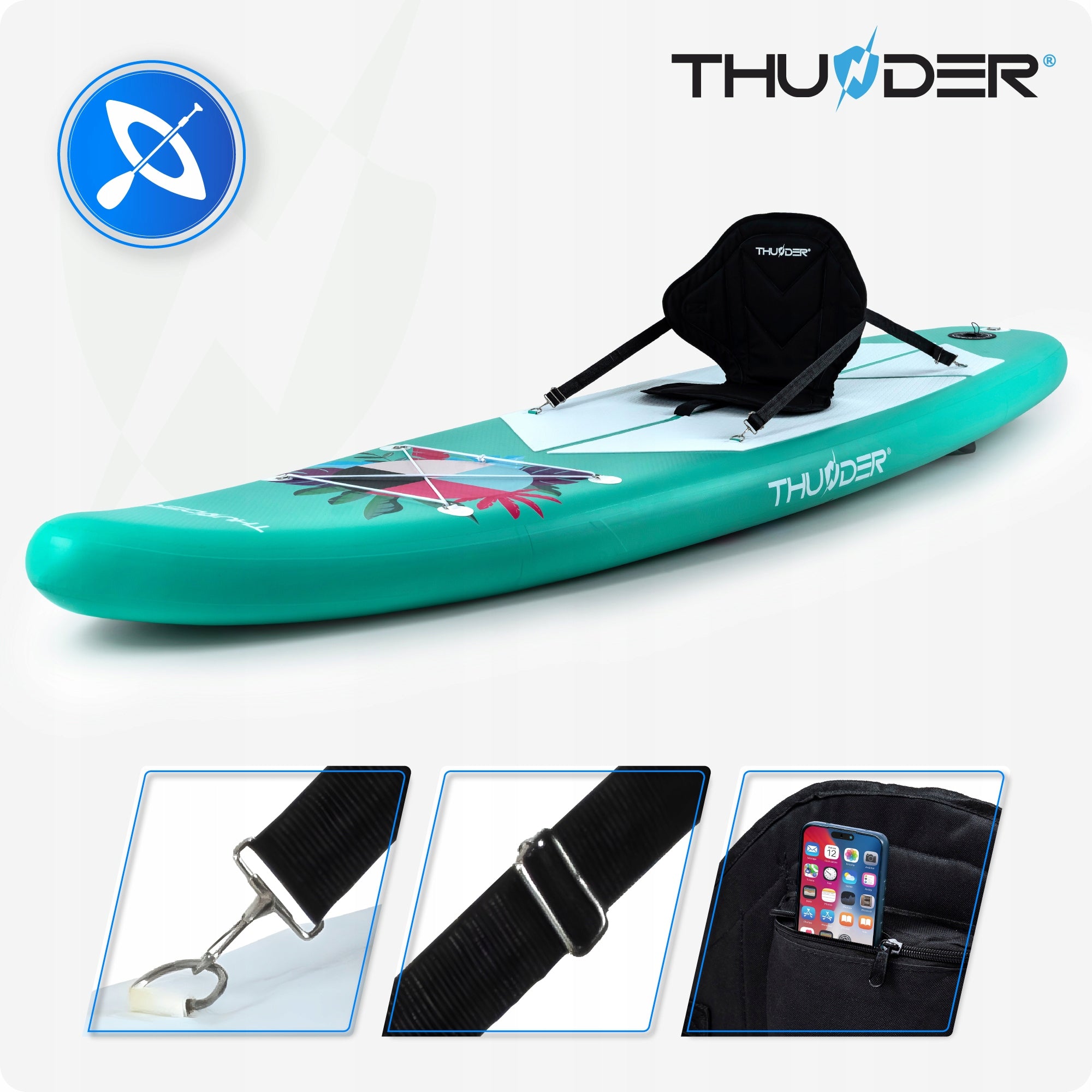 SUP board for swimming 320CM pumped with inflatable seat Thunder paddle Gender not applicable