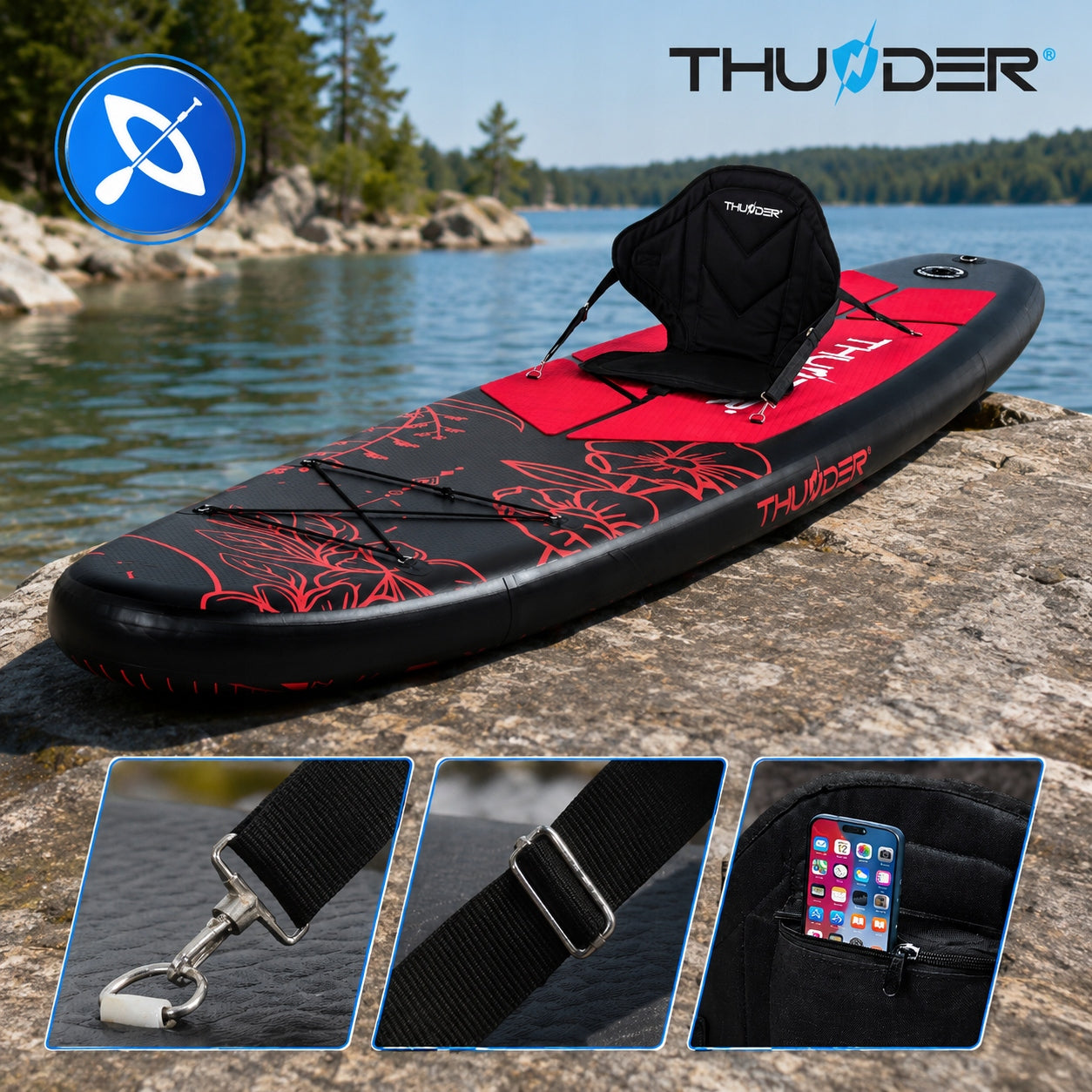 SUP board for swimming 320CM with seat inflatable pumped paddle Thunder Gender not applicable