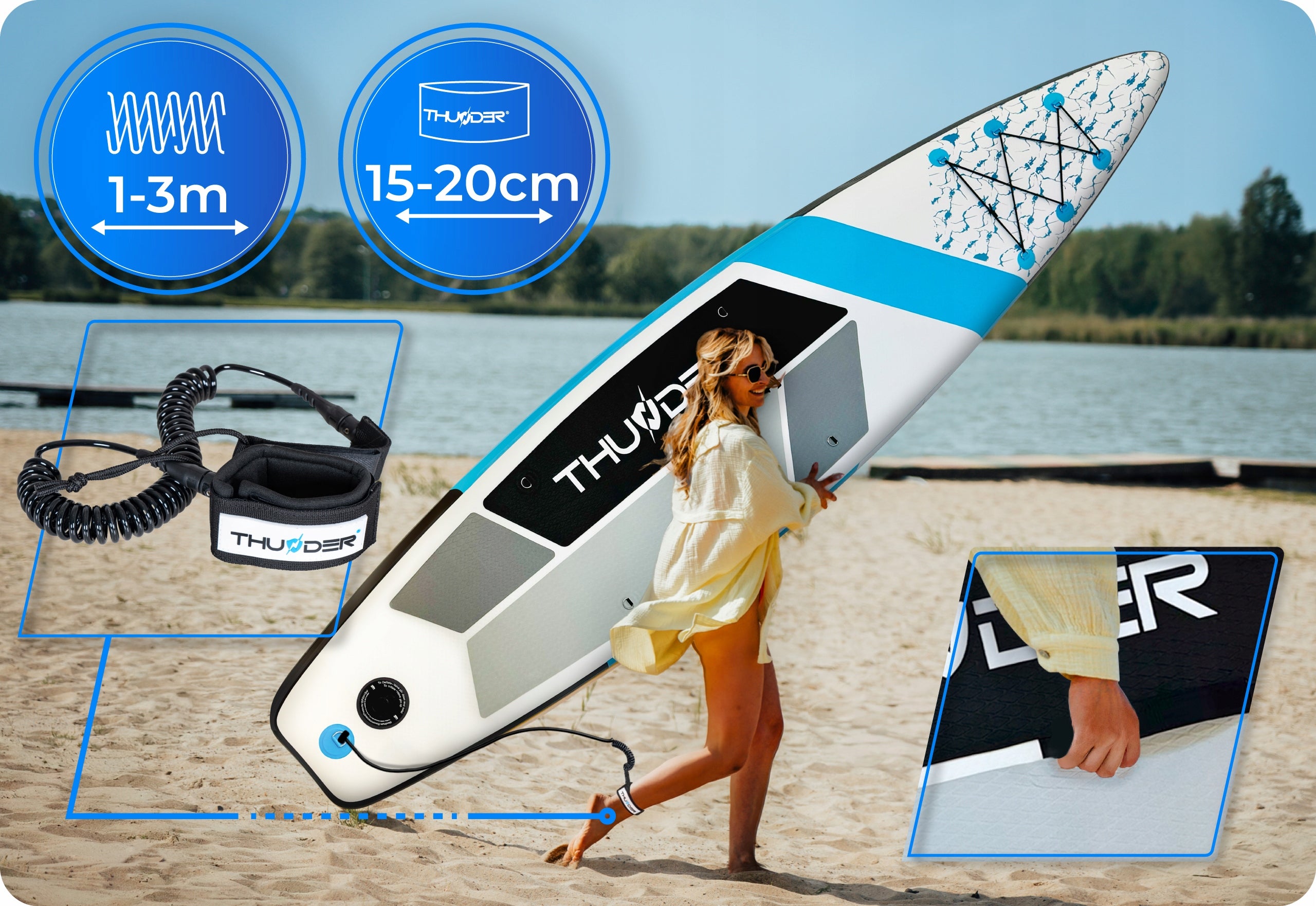 SUP board for swimming 320cm inflatable pumped with seat THUNDER Brand Thunder