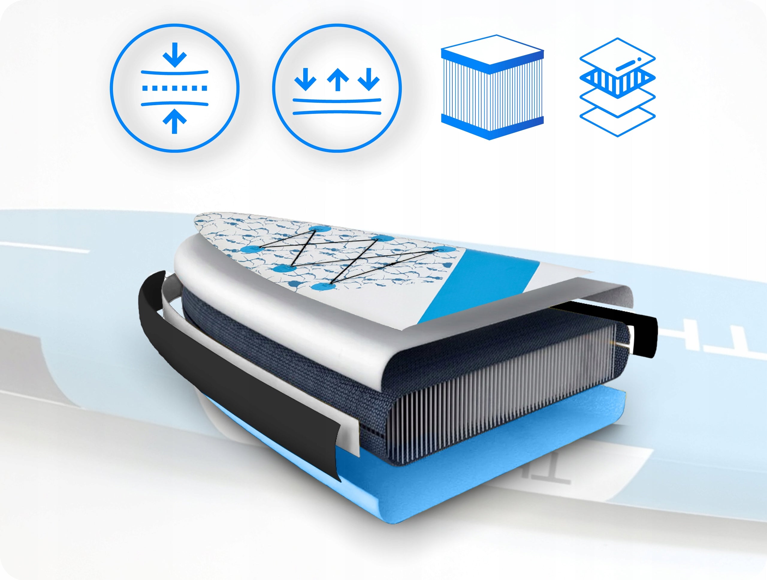 SUP board for swimming 320cm inflatable pumped with seat THUNDER Gender not applicable