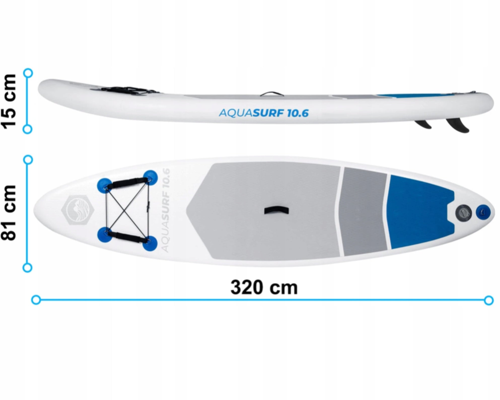 SUP board for swimming Neo-sport Aquasurf 10.6 320x81cm Product weight with unit packaging 14 kg