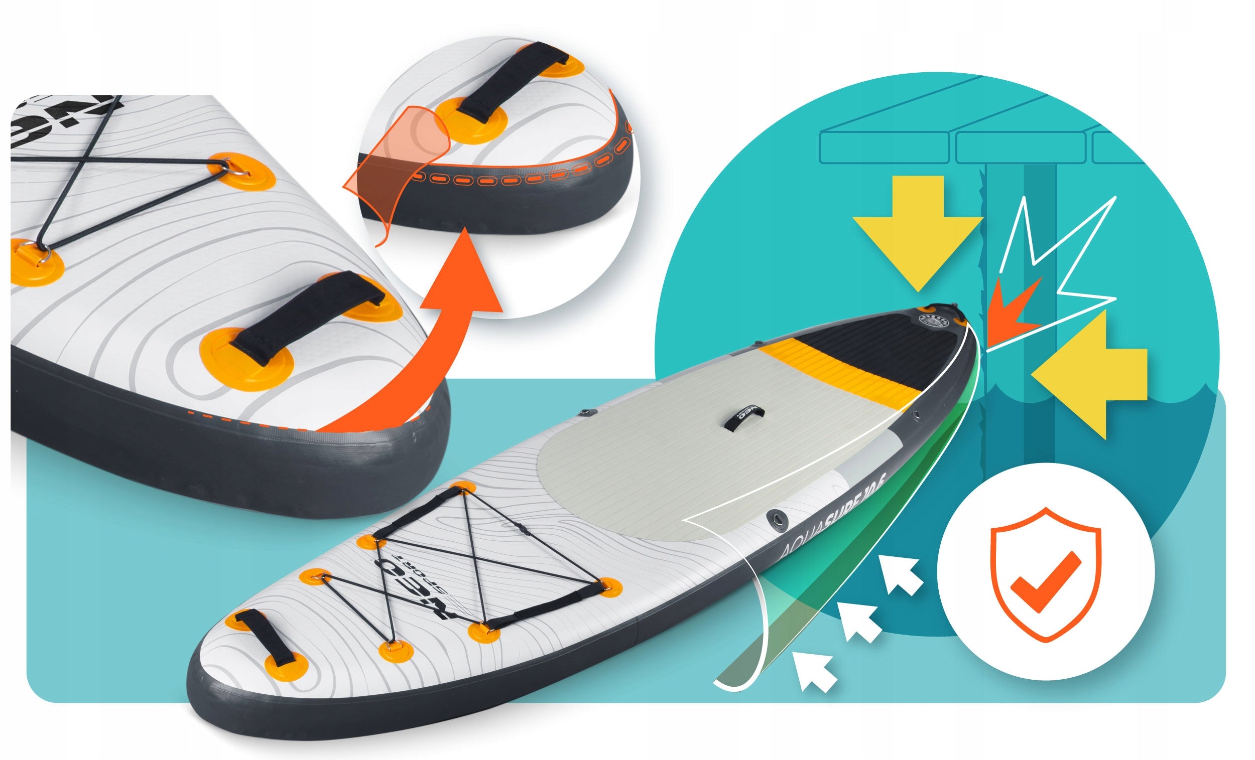 SUP board for swimming STAND UP PADDLE 320cm ACCESSORIES SET NEO-SPORT Manufacturer code 170211