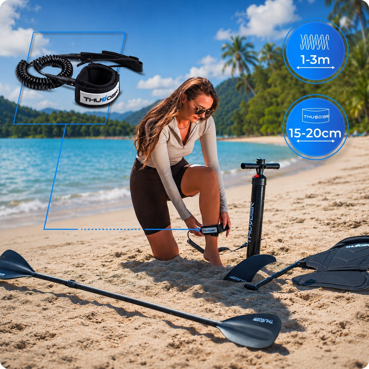 SUP board for swimming paddle board 350cm pumped set with paddle Thunder Model 5906765564762