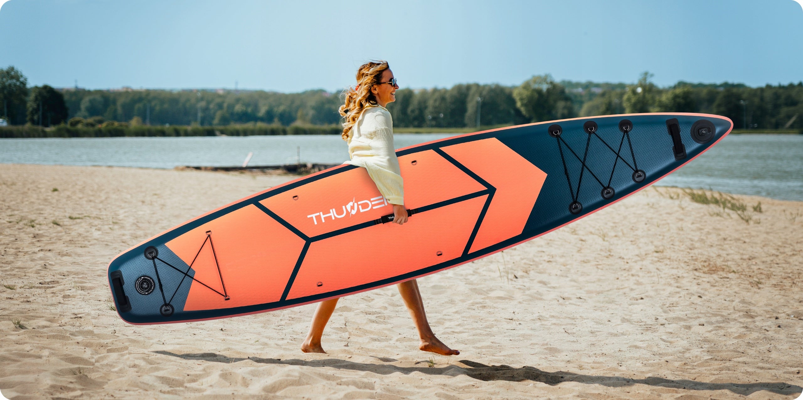 SUP board pumped for swimming paddle board 365 cm seat GoPro THUNDER Gender not applicable