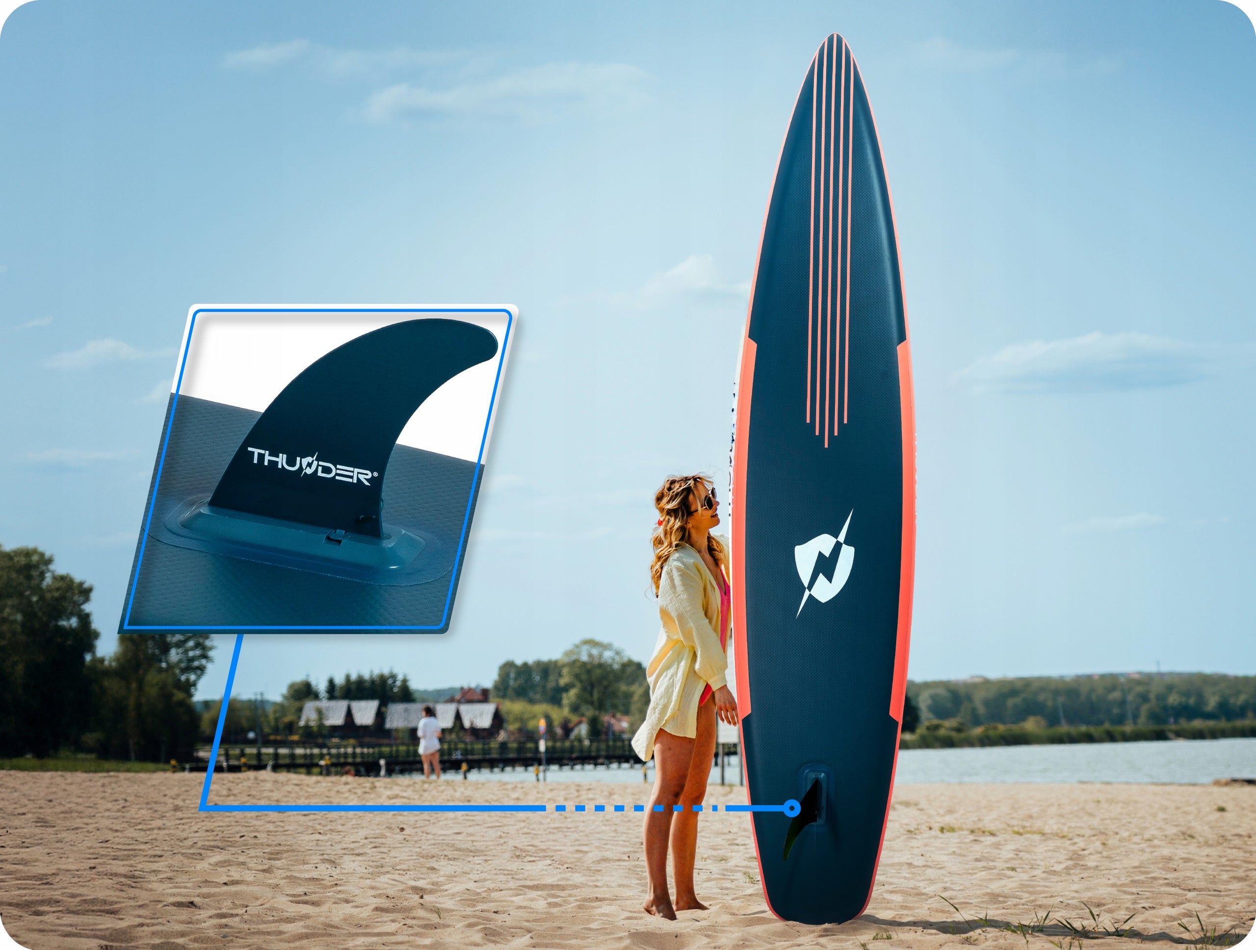 SUP board pumped for swimming paddle board 365 cm seat GoPro THUNDER Kind SUP board