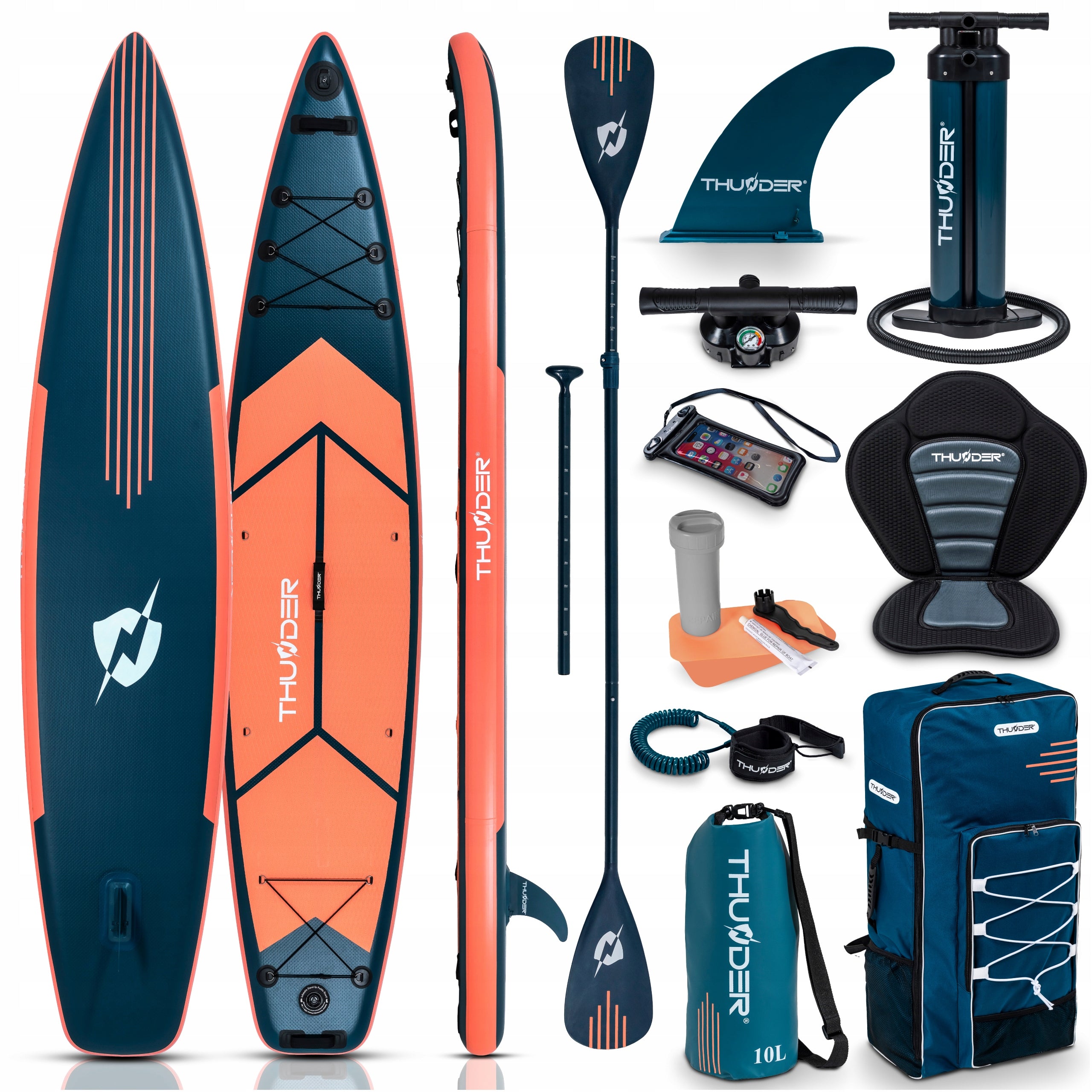 SUP board pumped for swimming paddle board 365 cm seat GoPro THUNDER