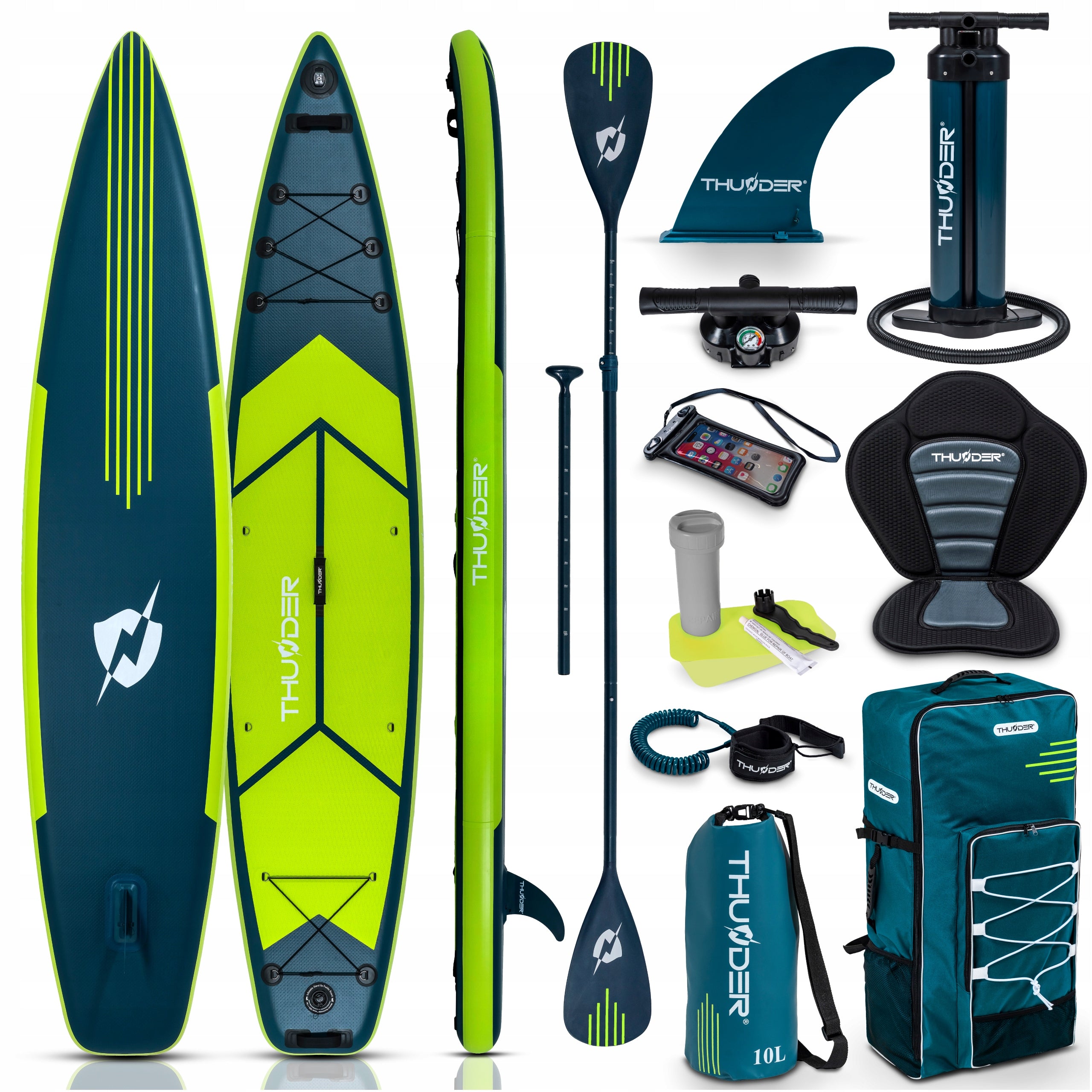 SUP board pumped with GoPro seat for swimming 365 cm paddle THUNDER