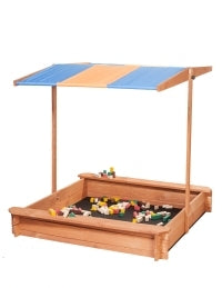 SUPER GIFT SOLID wooden sandbox adjustable VISOR + BOTTOM + BENCHES Kind wooden