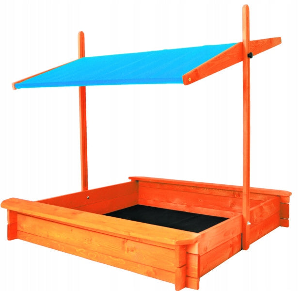 SUPER GIFT SOLID wooden sandbox adjustable VISOR + BOTTOM + BENCHES