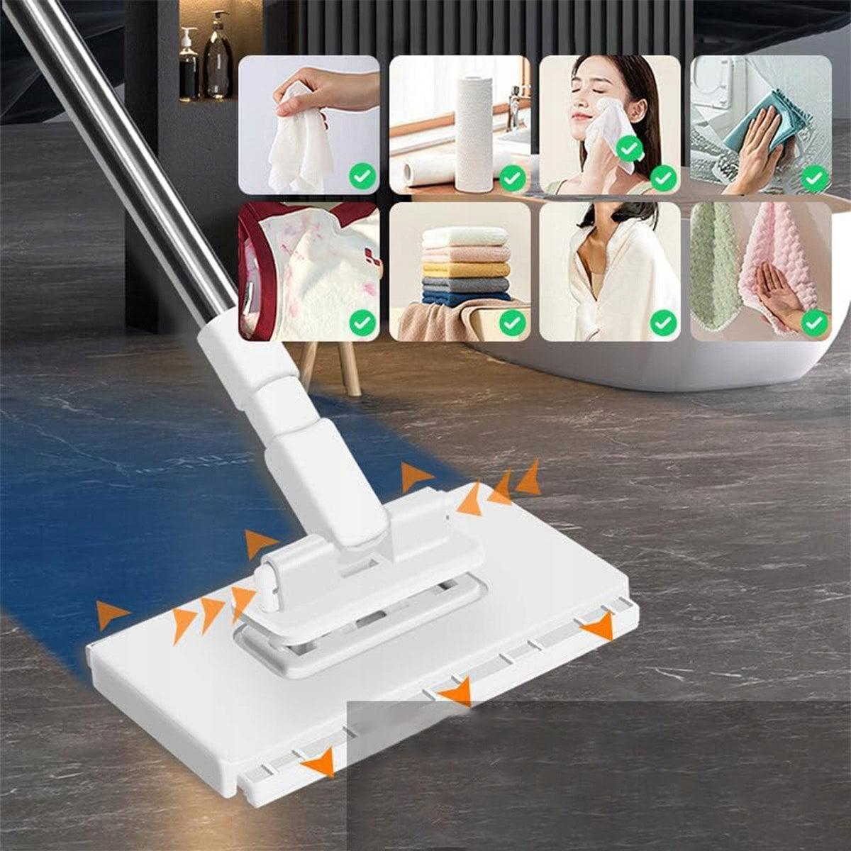 SUPER SET MOP WITH CAP 4 CLOTHS, HANDLE 100 CM Brand no brand