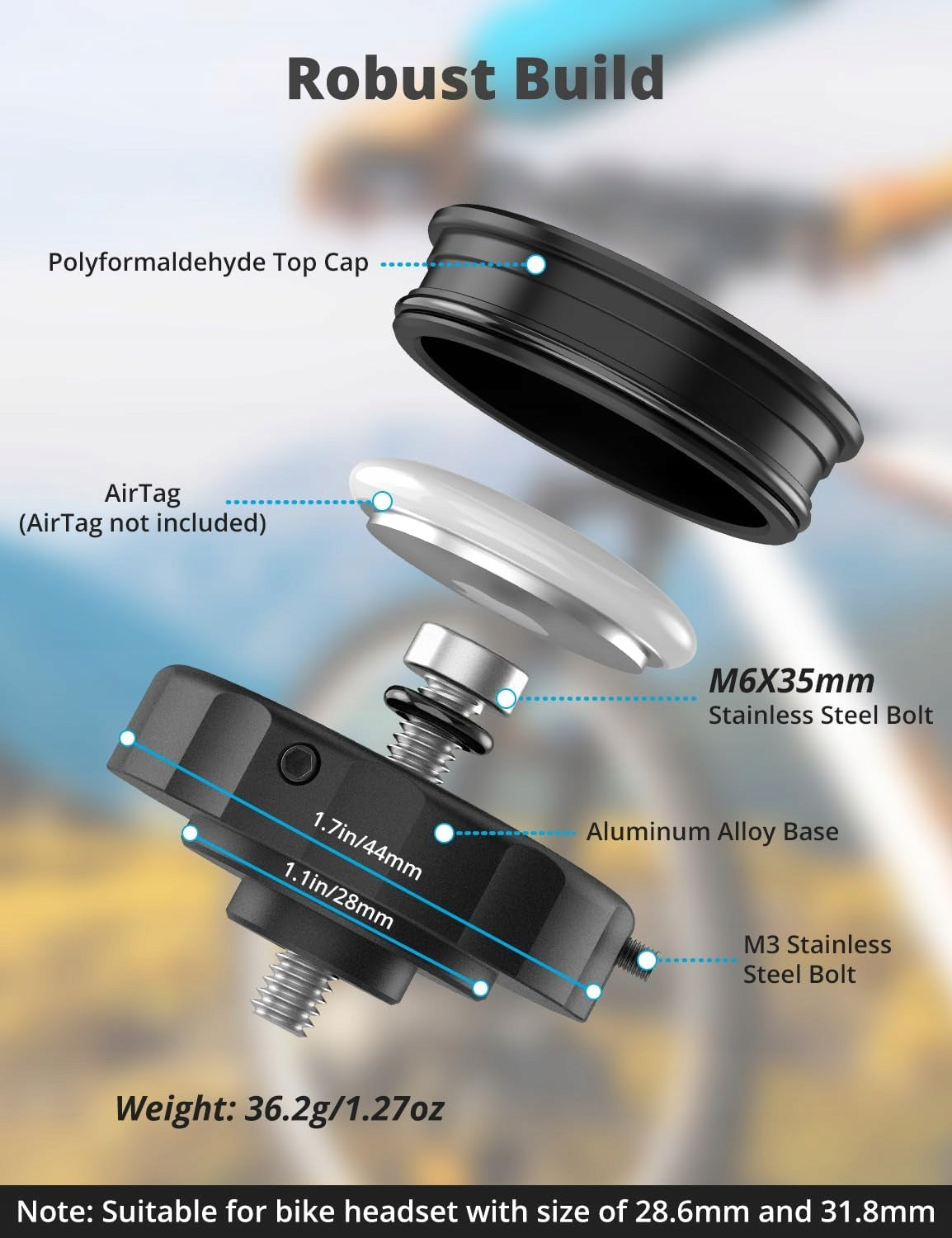 SUPMEGA Bike Holder for AirTag (Gen 1 & 2)