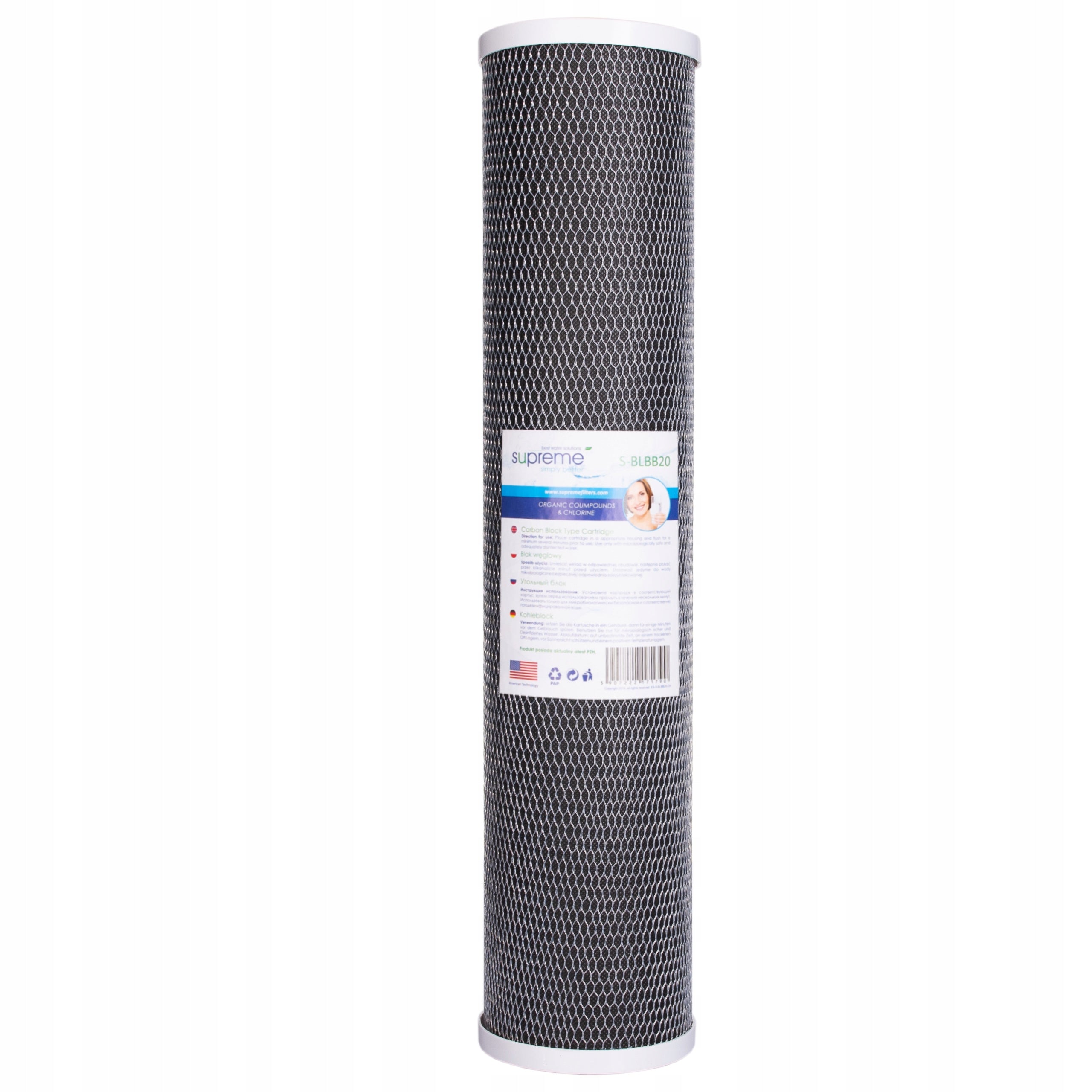 SUPREME carbon cartridge - block, BIG BLUE 20" S-BLBB20 type EAN (GTIN) 5907222171790