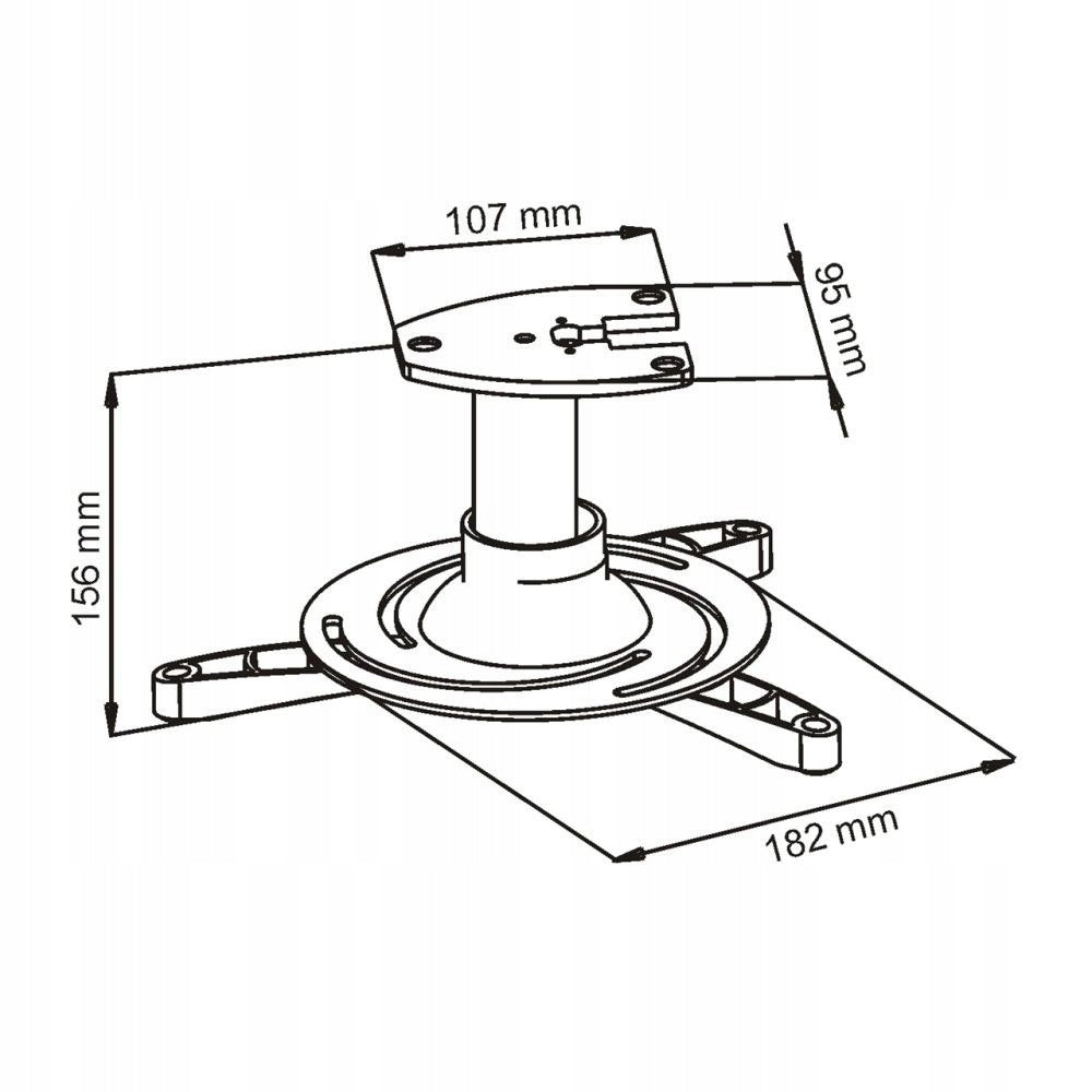 SUSPENDED HOLDER 16cm FOR PROJECTOR P-101S Manufacturer code RAMART P-101 SREBRNY