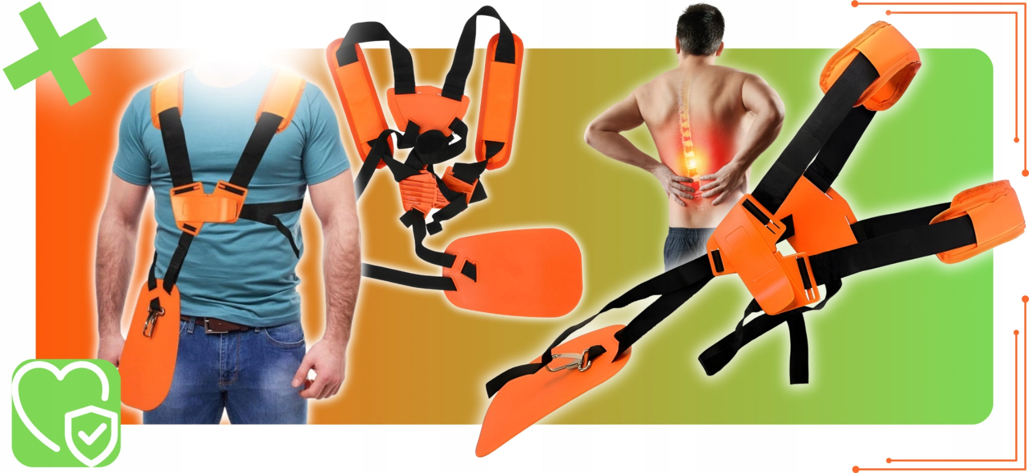 SUSPENDERS FOR COMBUSTION SCYTHE TRIMMER CARRIER BELTS HARNESS ADJUSTABLE COMFORTABLE Product weight with unit packaging 0.34 kg