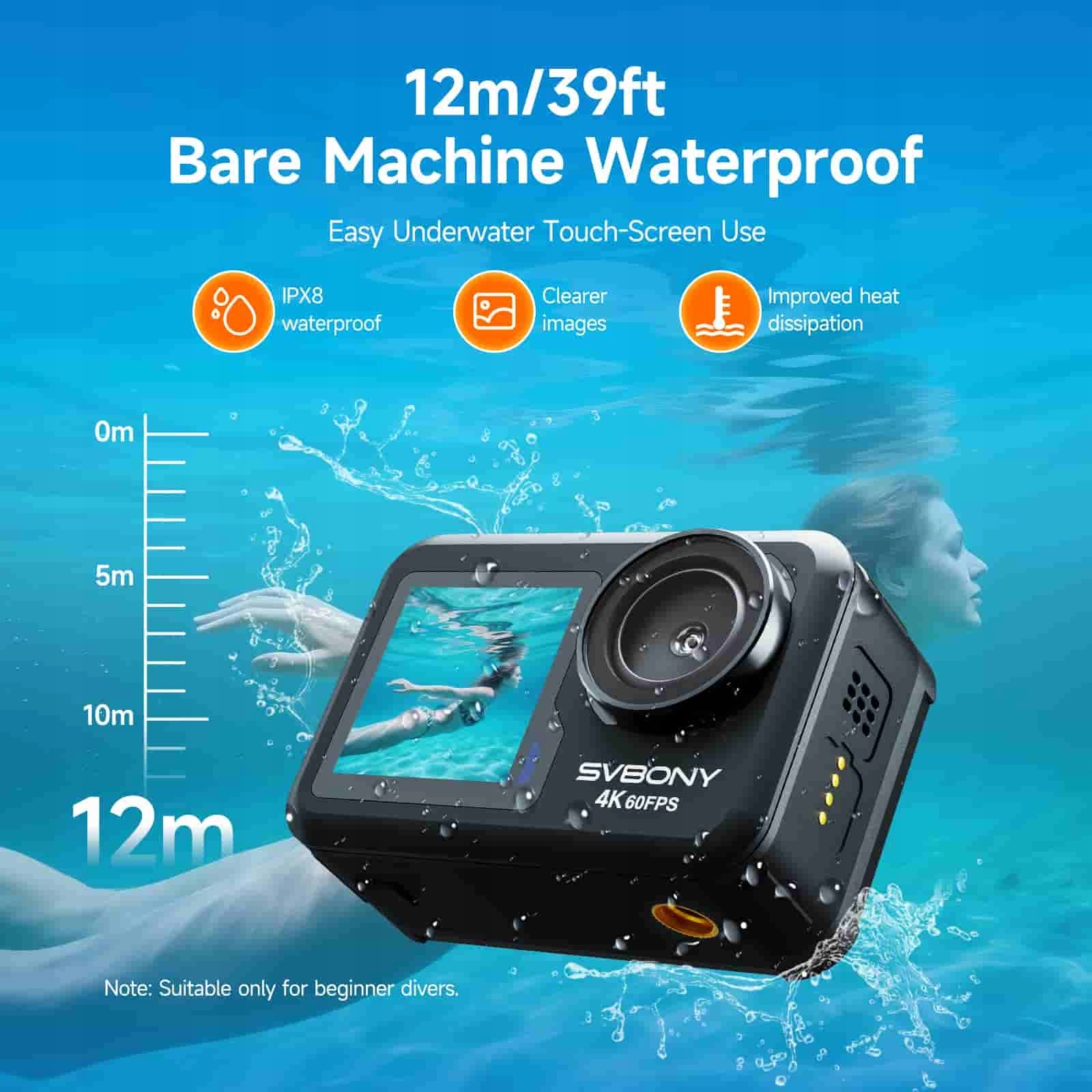 SVBONY Act20 Upgraded Action Camera, 4K Ultra HD, 166ft Waterproof Camera EAN (GTIN) 705701983989