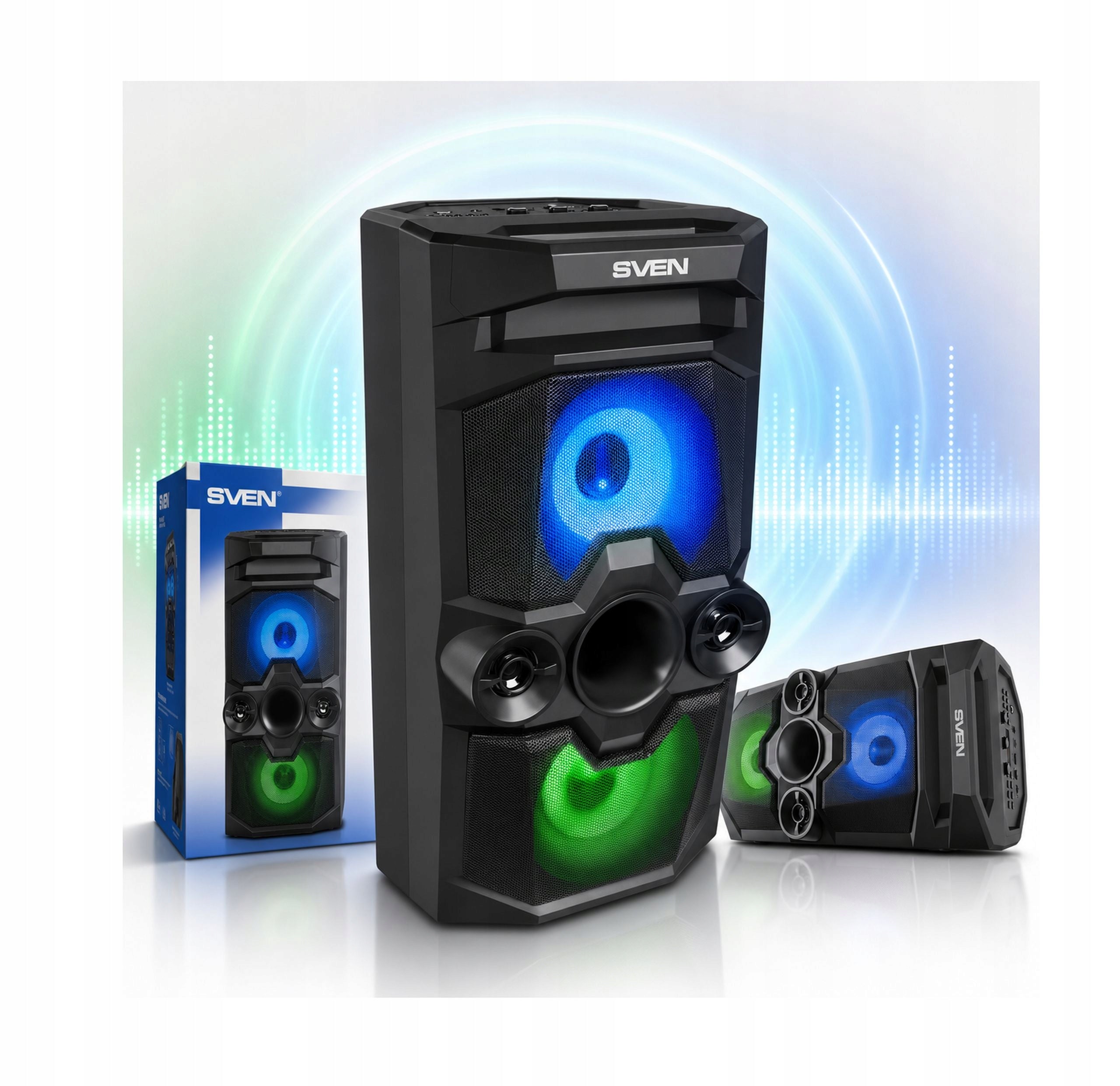 SVEN PS-650 wireless bluetooth speaker portable 50W, FM, TWS, USB