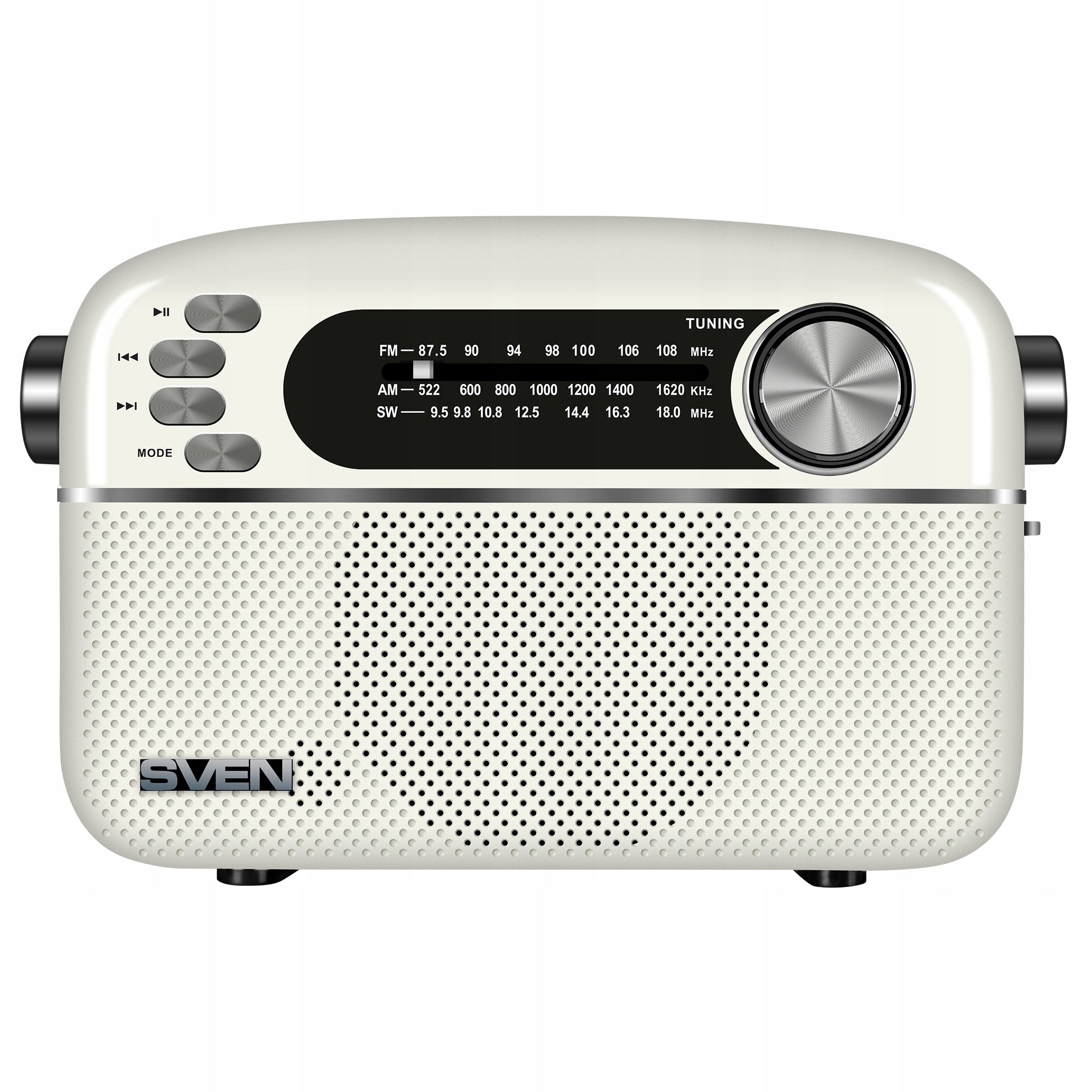 SVEN SRP-505 WHITE FM radio AM SW retro portable battery vintage Manufacturer code SRP-505